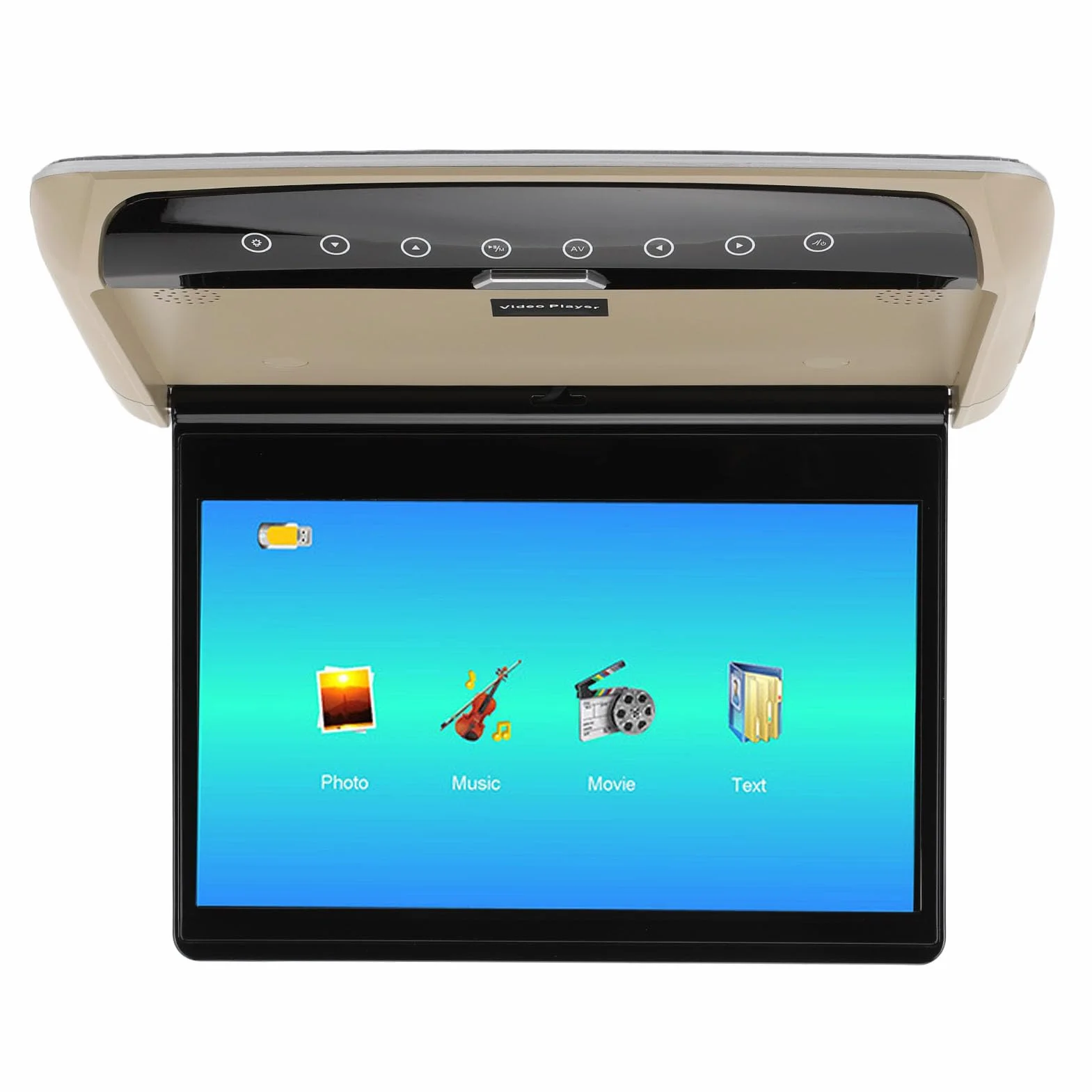 Schermo FHD 11,6 Pollici con Risoluzione 1920x1080 Monitor Tetto per Auto Flip Down Multimedia Display Video Soffitto per Auto con Porta USB SD HDMI (senza unità DVD)