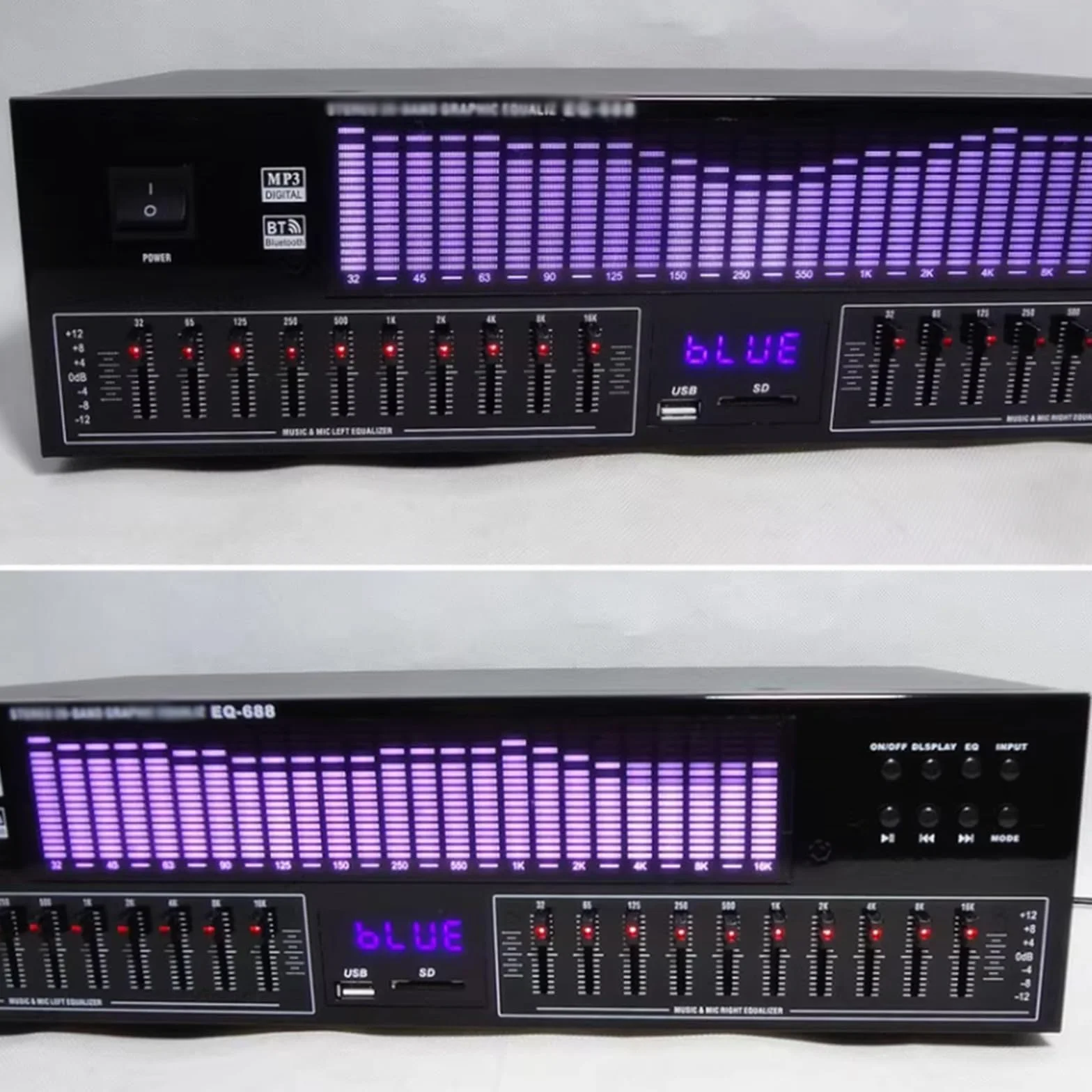 Equalizzatore Grafico Hi-Fi, Analizzatore Di Spettro a 20 Bande, Con Telecomando, Display a LED Dello Spettro, 15 Stili Dinamici, Per Studio Di Registrazione, Casa
