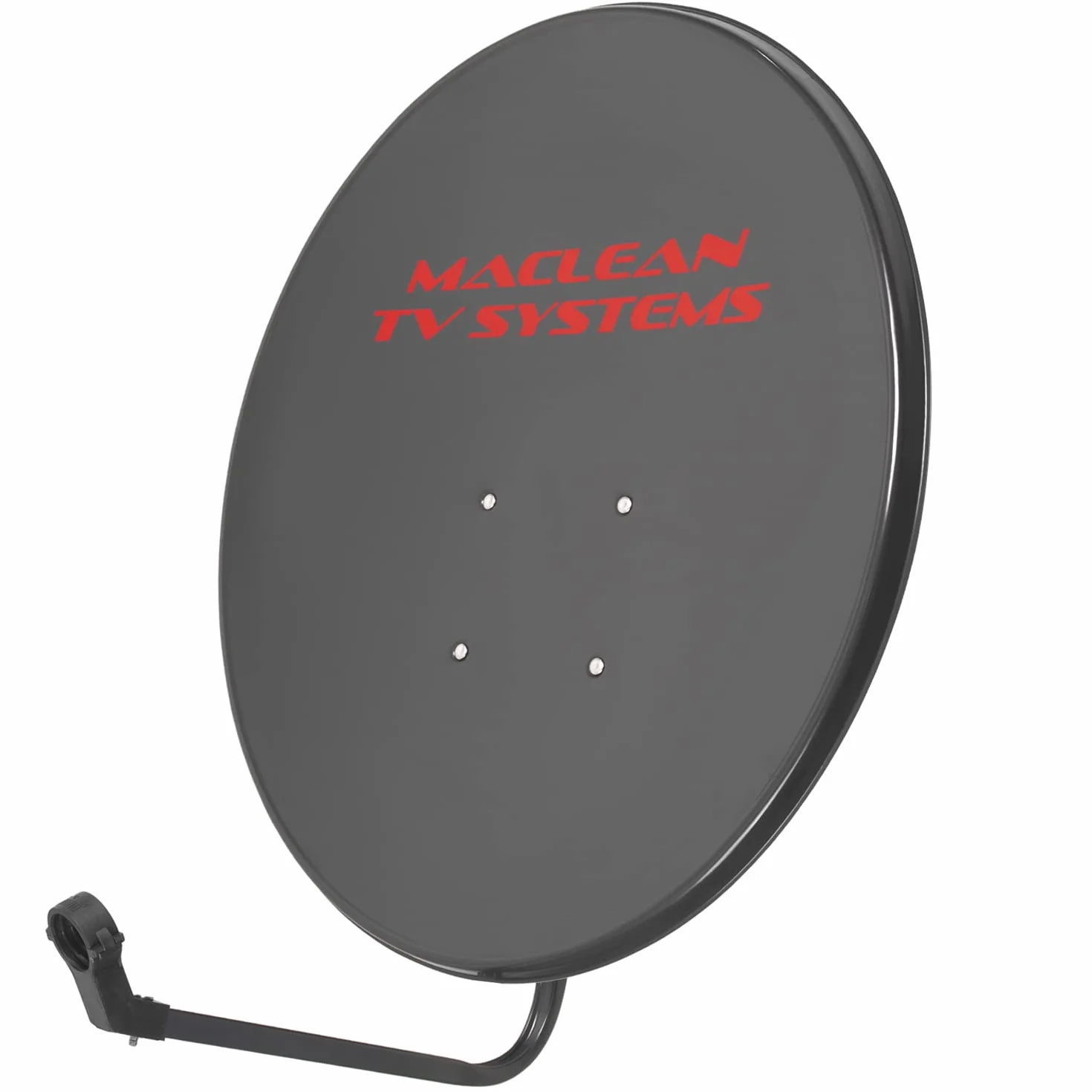 Maclean MCTV-929 Antenna satellitare con staffa LNB e supporto da palo Parabola satellitare LNB braccio di supporto acciaio fosfatato (90 cm di diametro)
