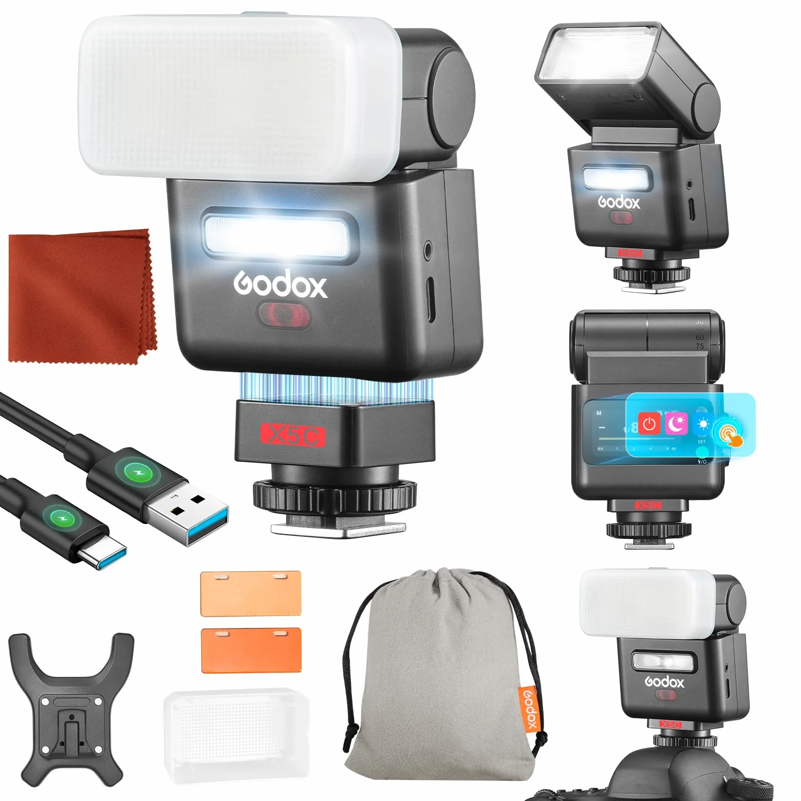 Godox IT32 TTL Mini Flash for Canon Camera GN18 HSS 2.4GHz X System LED Light Diffuser