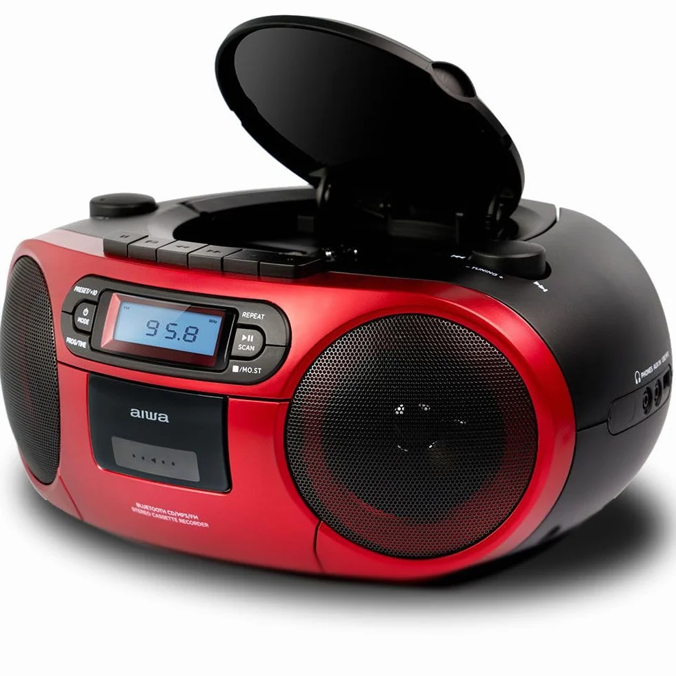 RADIO CD-CASETE AIWA BOOMBOX BBTC-550MG ROJO CASETE/CD/USB/BT/MP3/FM PLL/AUX IN 3.5MM/2X3W BBTC-550RD