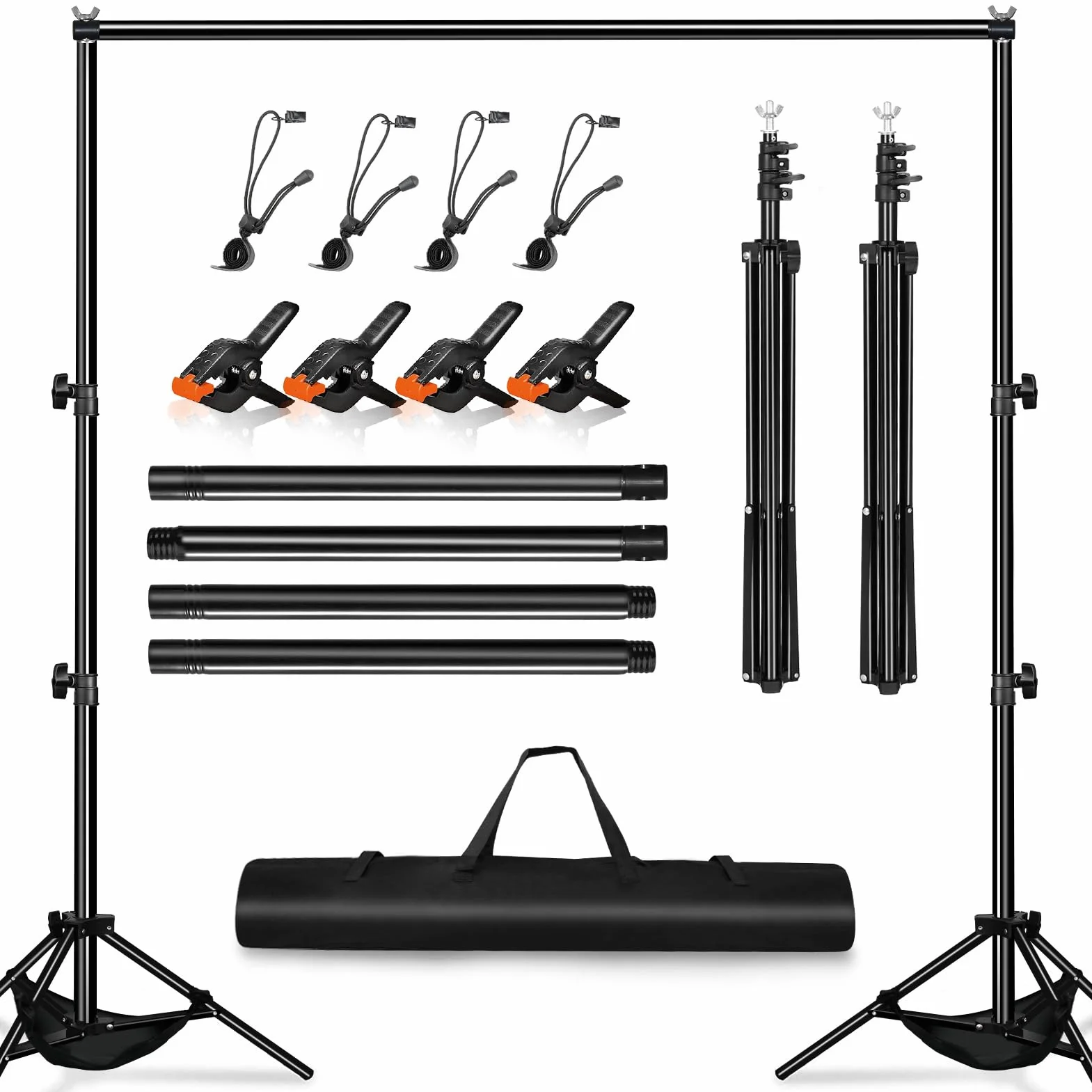 Set Supporto Fondale Fotografico 3x2m – Struttura Portatile Regolabile con Borsa per Studio, Matrimonio, Feste e Video YouTube