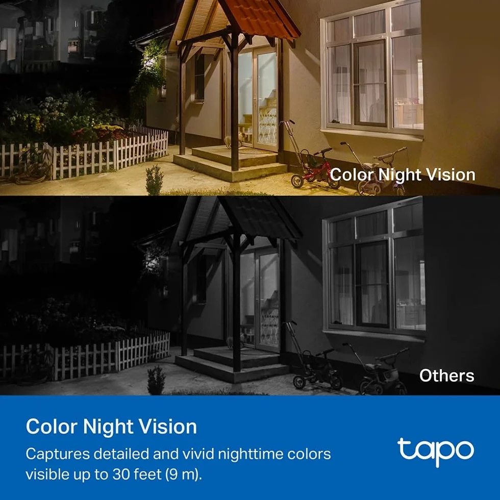 Tapo Kit telecamera di sicurezza solare senza fili 2K 3MP IP65 visione notturna a colori rilevamento persona