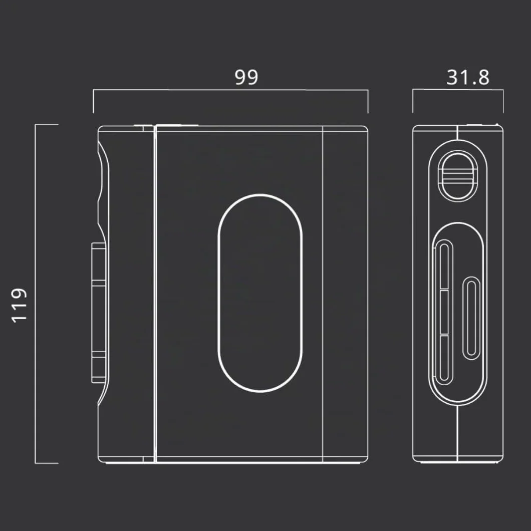 MUSE Lettore cassette portatile con jack per cuffie, ricarica USB-C, nero