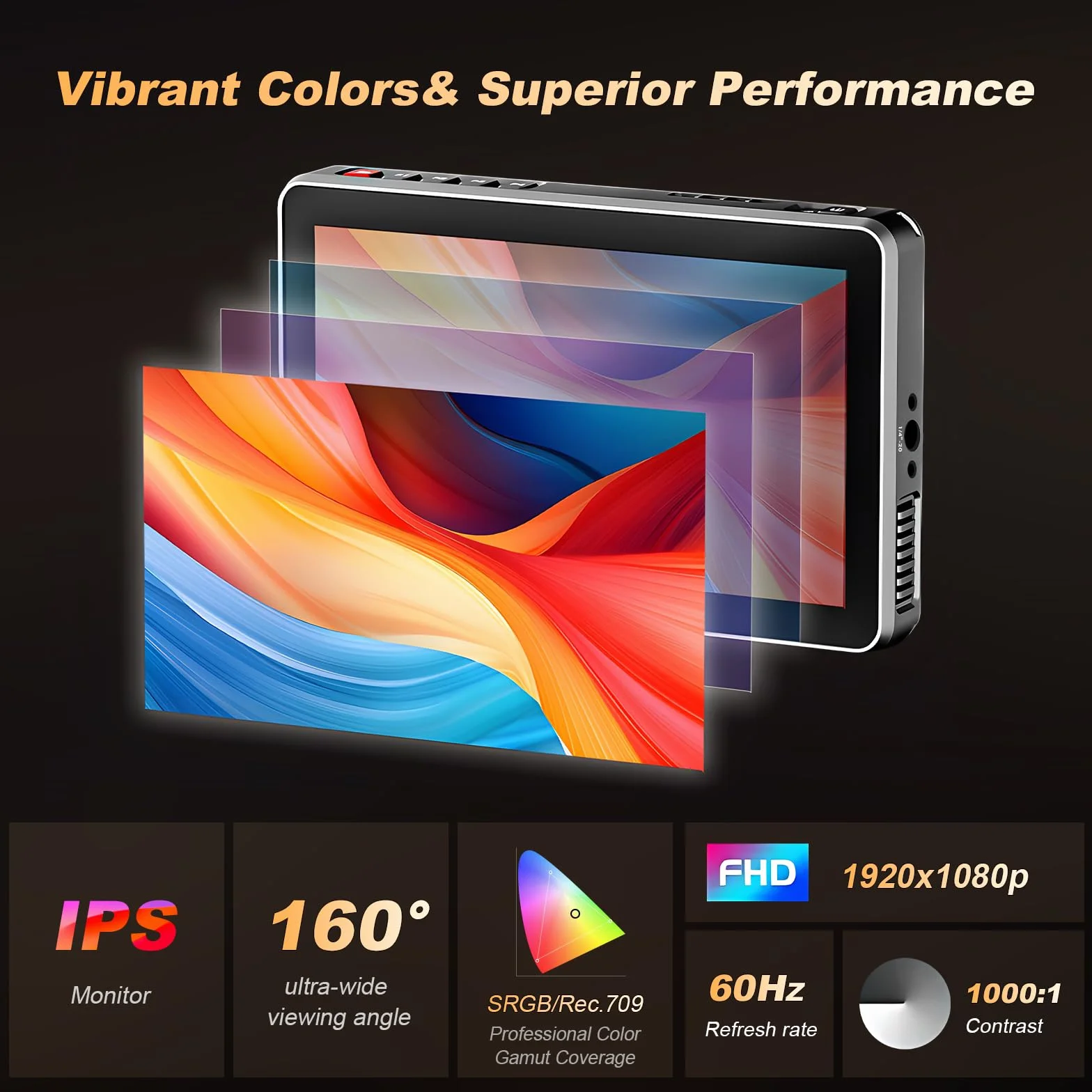 VILTROX DC-X3 DCX3 Camera Monitor External 4K per Fotocamera 6 pollici 2000Nit HD Monitor Camera HDMI/3G-SDI,Full HD 1920x1080 IPS,3D LUT con Batteria,Parasole per Fotocamere DSLR Sony Canon Nikon