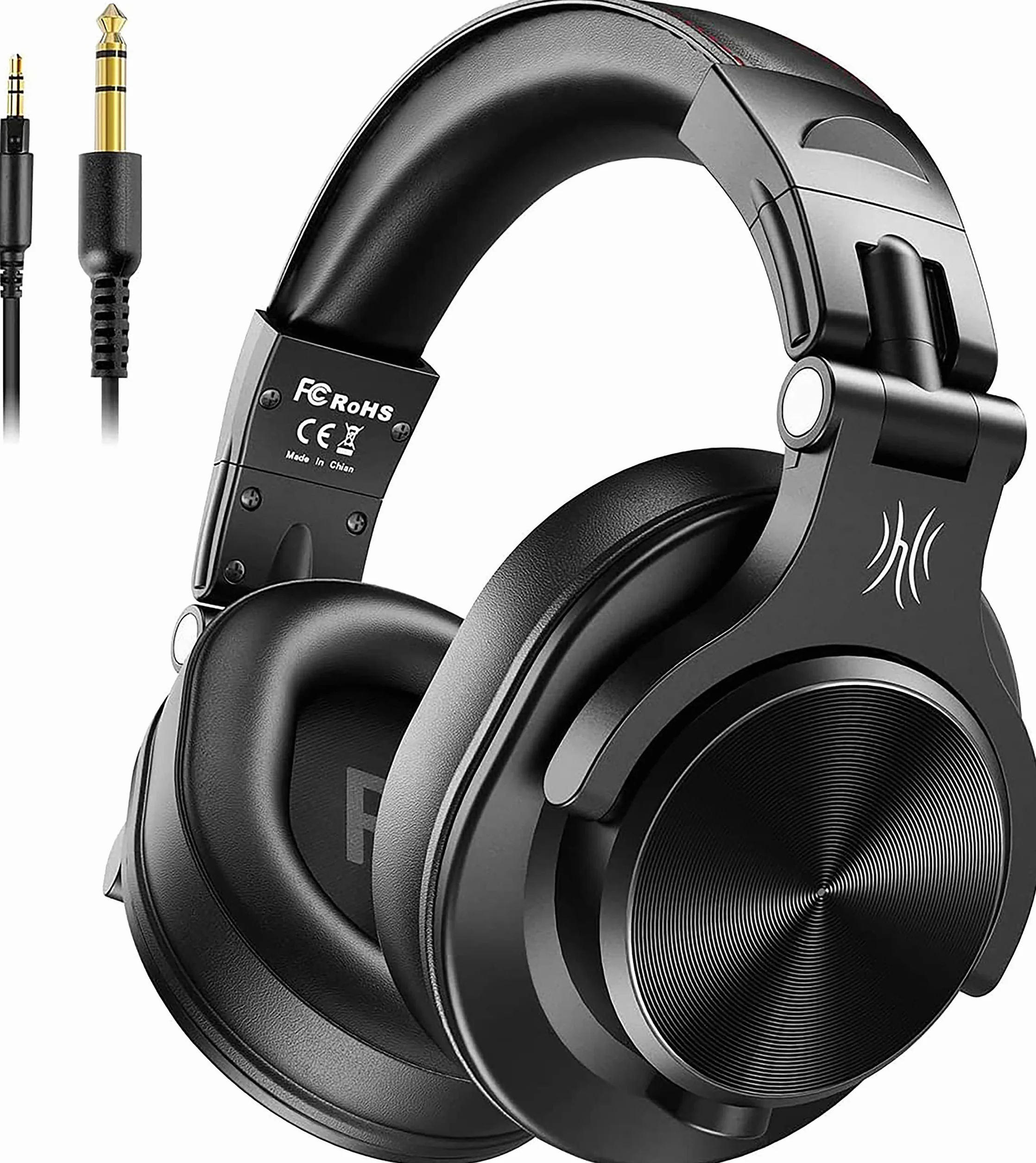 OneOdio A71 Hi-Res Cuffie Cablate Over Ear, Cuffie Musica con Audio Stereo e Shareport, Jack da 3,5 mm e 6,35 mm, Studio Registrazione, Monitoraggio Professionale e Mixaggio Cuffie Pieghevoli, Nero