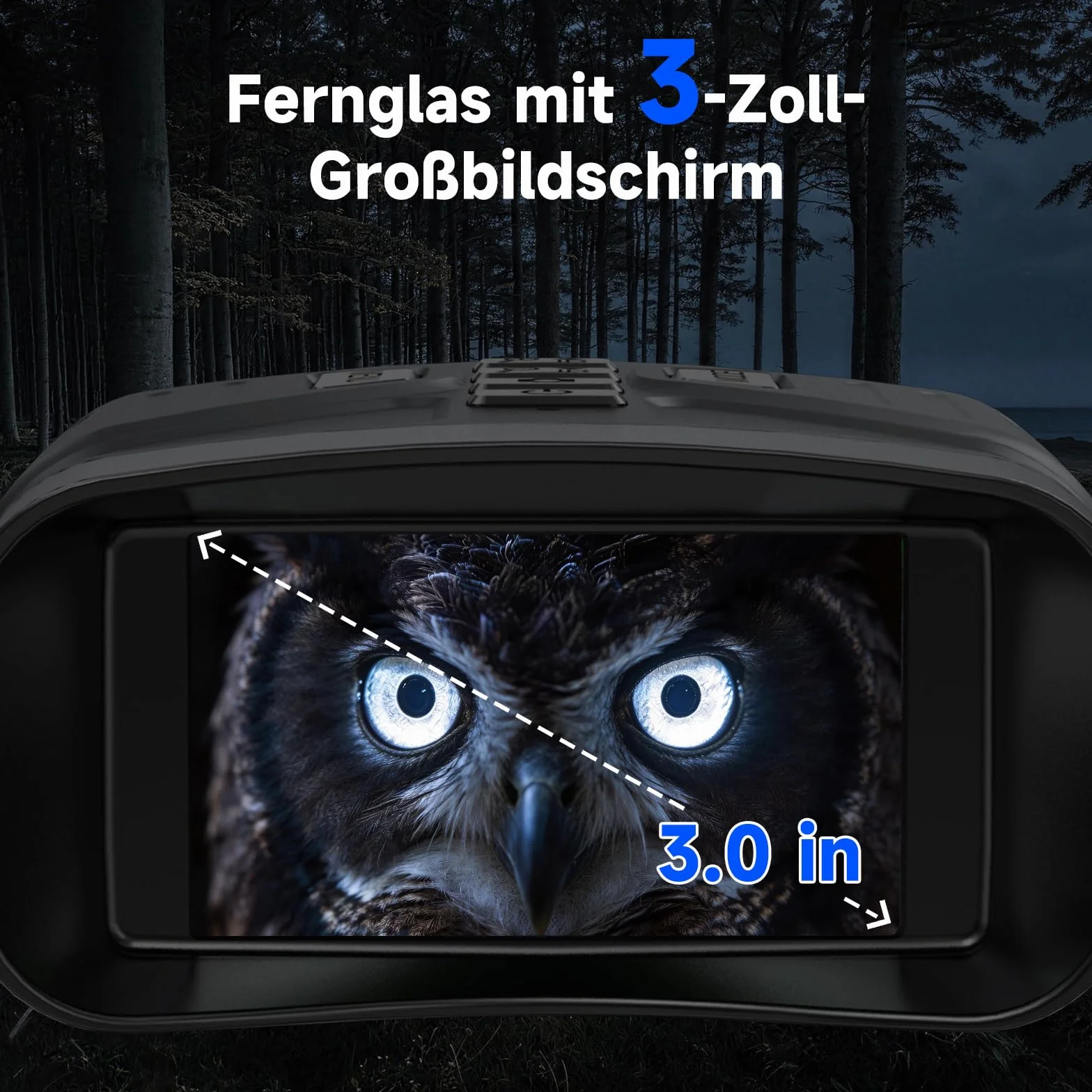 Binocolo Visione Notturna 4K 36MP, Relassy HD Visore Notturno Digitale Infrarossi con 3.0" TFT HD LCD, Ricaricabile 4000mAh, Zoom Digitale 5X, Per Caccia, Birdwatching, Campeggio, con Scheda 32GB