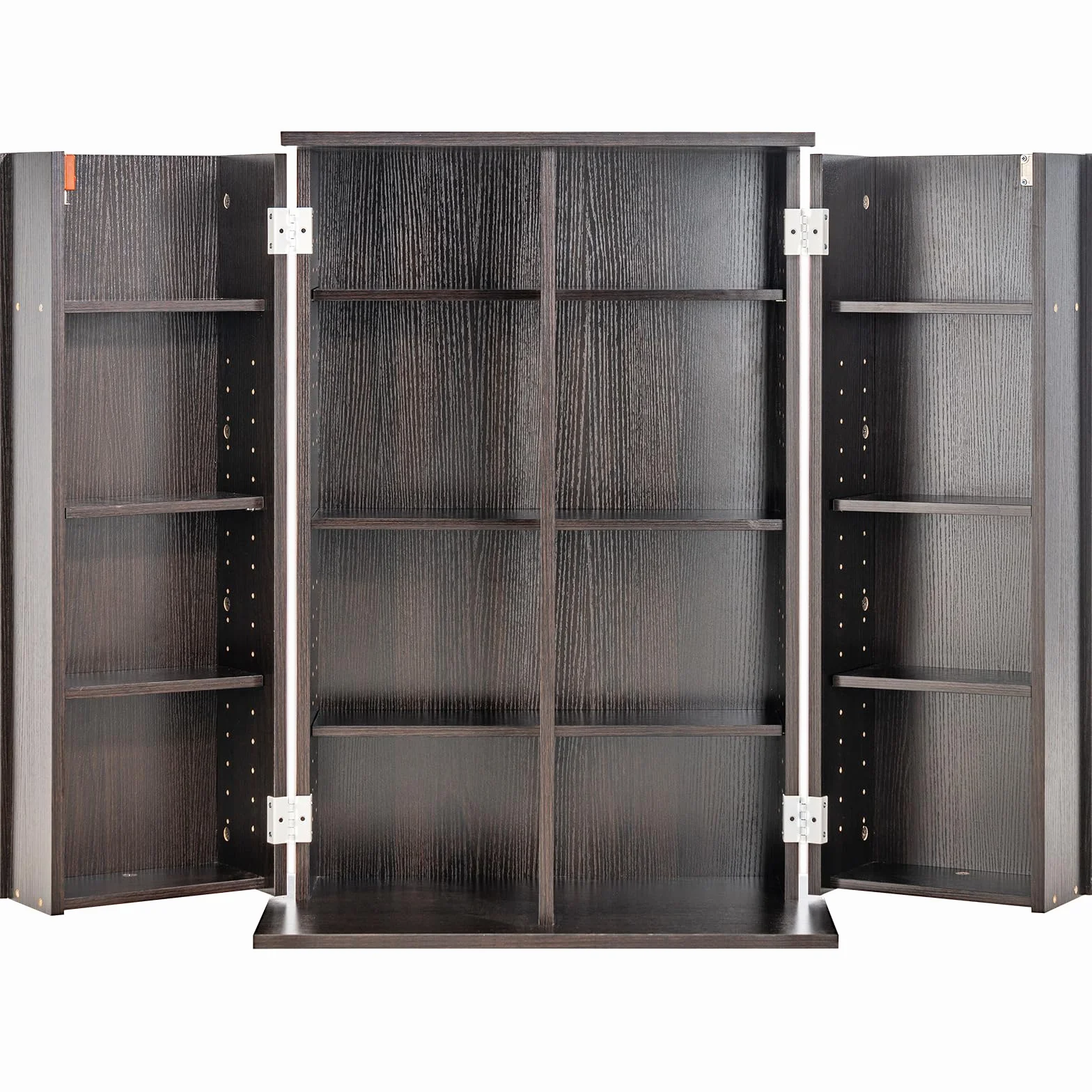 VEVOR Armadietto Portaoggetti Multimediale,Contenere Fino a 576 CD, Mobiletto DVD con Ante e Ripiani,Fipiani Regolabili Protegge Organizza Collezioni di Musica, Film,Videogiochi Cimeli, Espresso