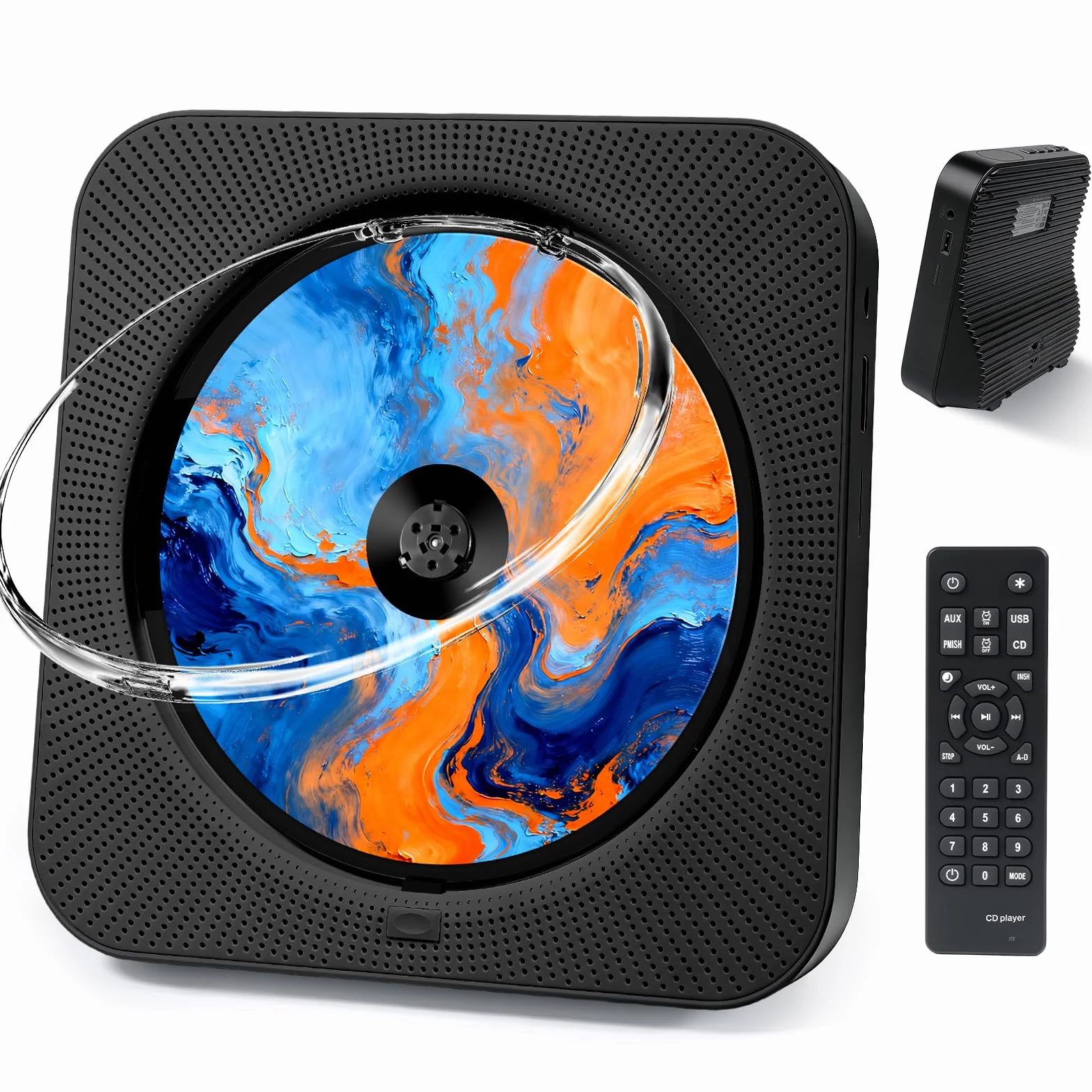 Lettore CD Portatile con Bluetooth 5.1, CD Player Desktop Domestico, Lettore CD HiFi Musicale con Altoparlanti, LED Schermo FM Radio USB/AUX Prese per Cuffie Telecomando, Regalo di Natale (Nero)