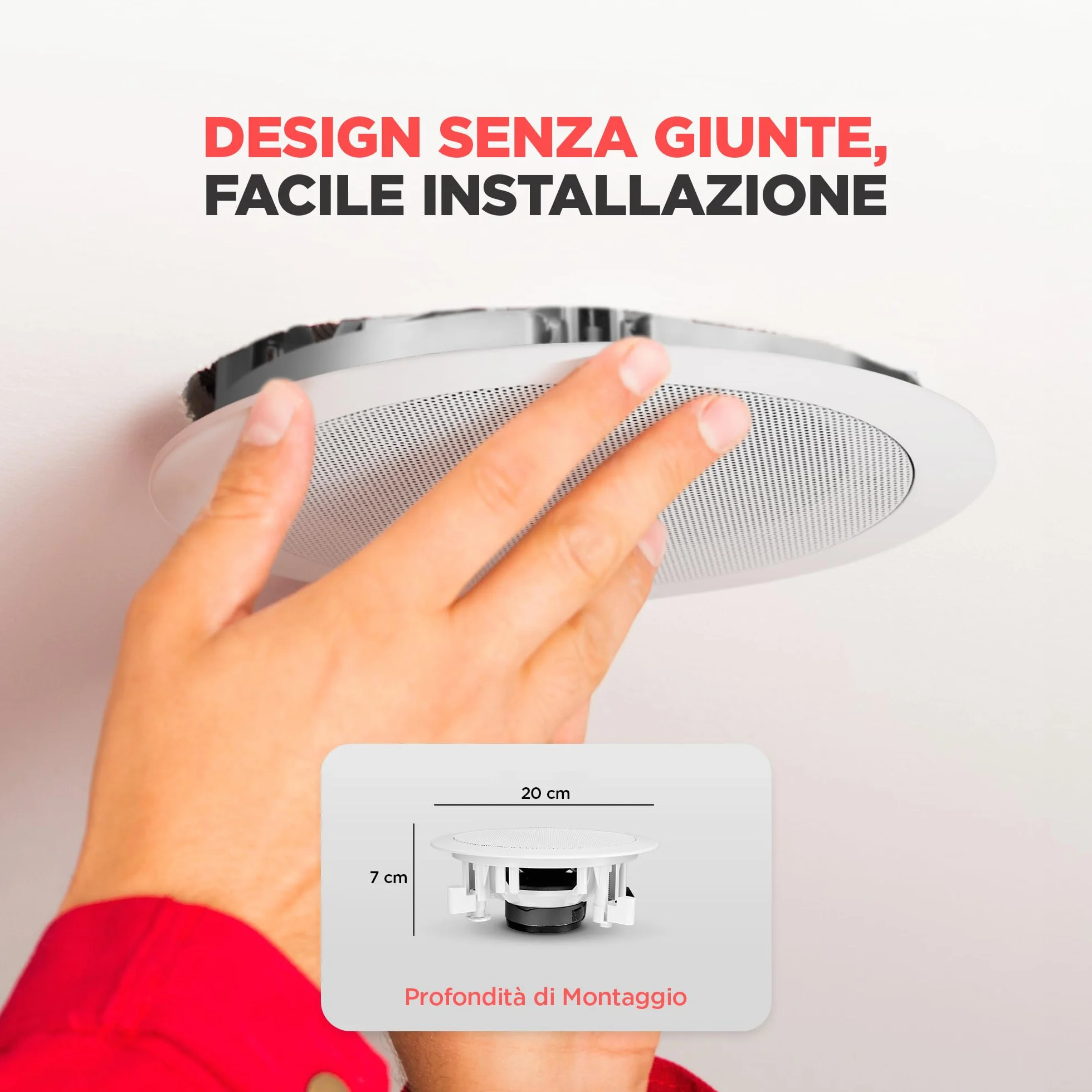 Pyle Altoparlanti Casse Audio da Incasso a Soffitto Bianchi 13,3 cm Coppia 2 Vie 150 Watt 80Hz–20kHz