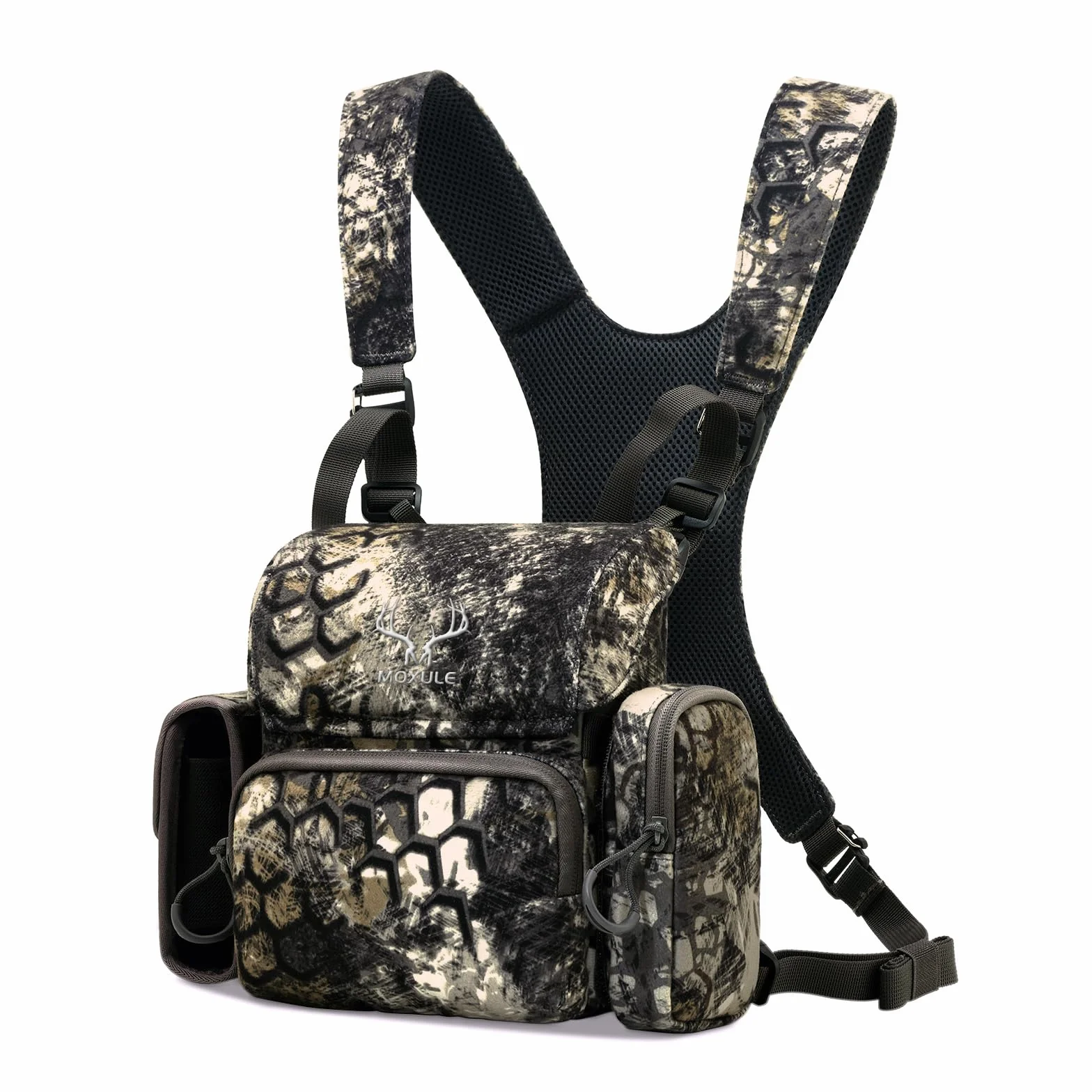 MOXULE Bino - Custodia per binocolo Hanress con custodia per telemetro e parapioggia per caccia, escursionismo, bird watching