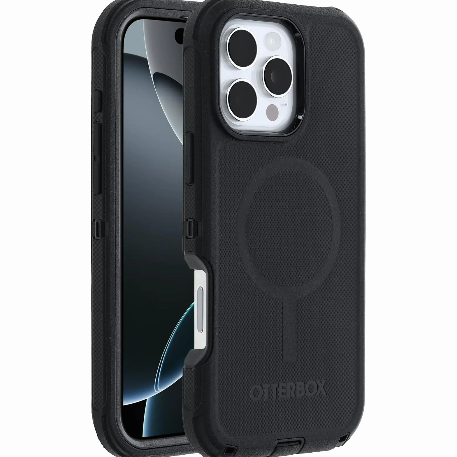OtterBox Cover Defender Series MagSafe per iPhone 16 PRO Max, Custodia Protettiva Antiurto, a Prova di Caduta, Protezione Estrema, Testata 7X Norme Mil-Std 810G, Nero, Senza Retail Package