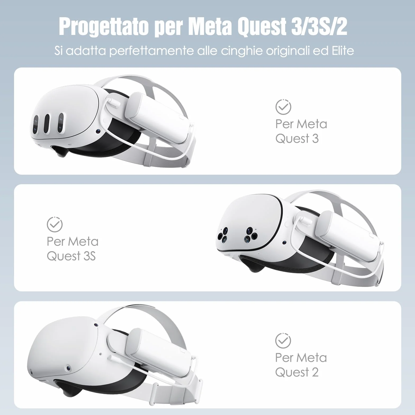 SUPERUS Battery Pack per Meta Quest 3/3S & Oculus Quest 2, 5000mAh, Ricarica Veloce PD20W, Fino a 2-3 Ore di Gioco Extra, Compatibile con Cinturini Originali ed Elite, Leggero e Portatile