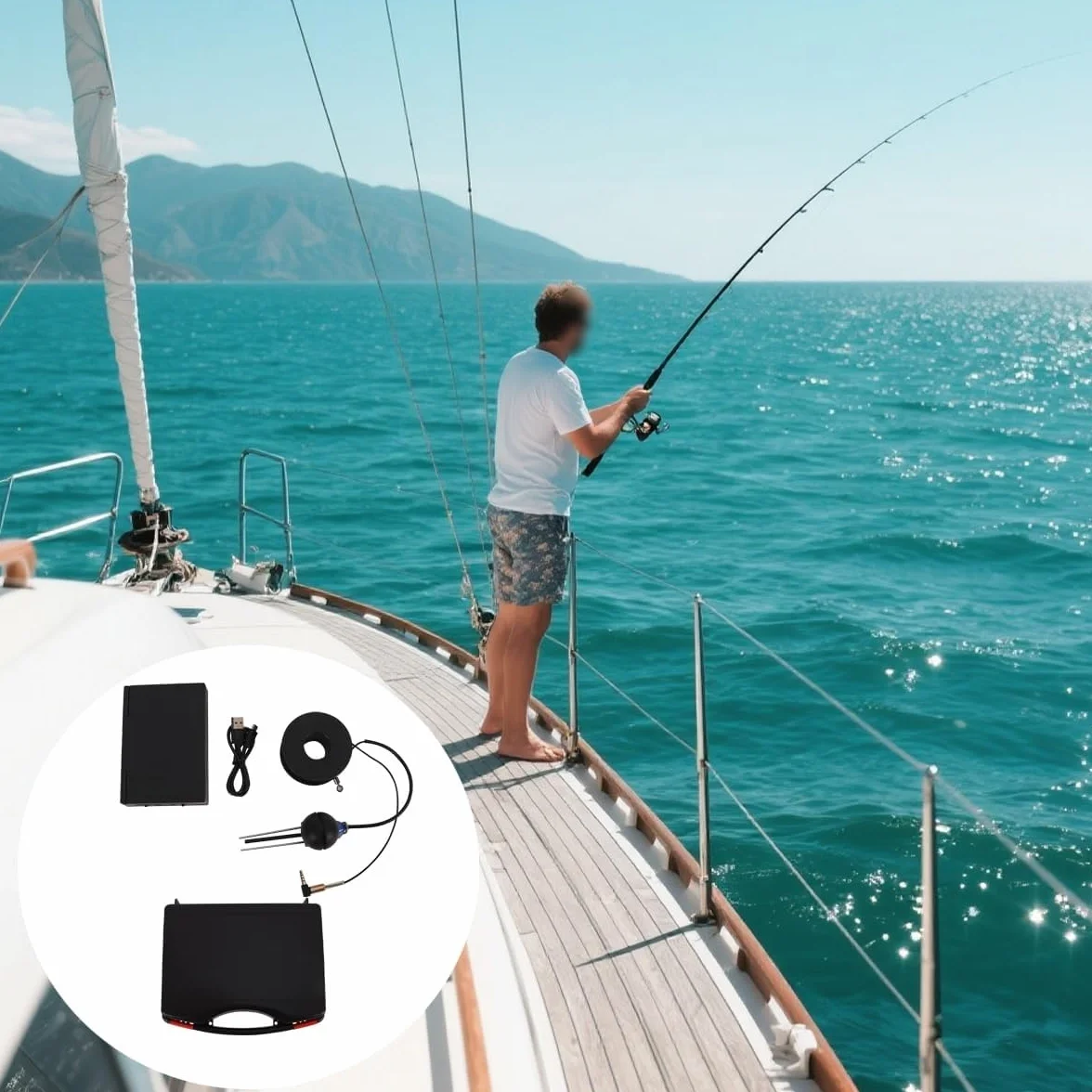 Telecamera subacquea per la pesca, LCD da 4,3 pollici con obiettivo HD, cavo da 15 m per la pesca su lago ghiacciato, barca, kayak, fishfinder portatile per principianti