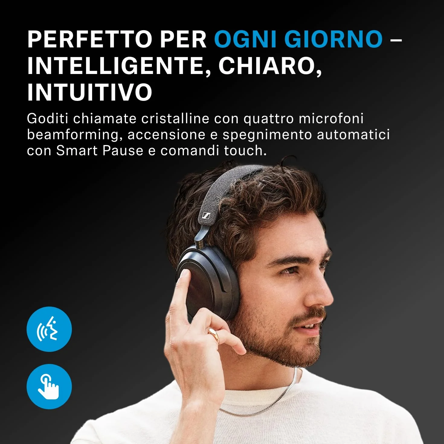 Sennheiser MOMENTUM 4 Wireless Special Edition: Bluetooth per telefonate cristalline con cancellazione adattiva del rumore, 60 h di autonomia e design pieghevole leggero, Nero/Rame