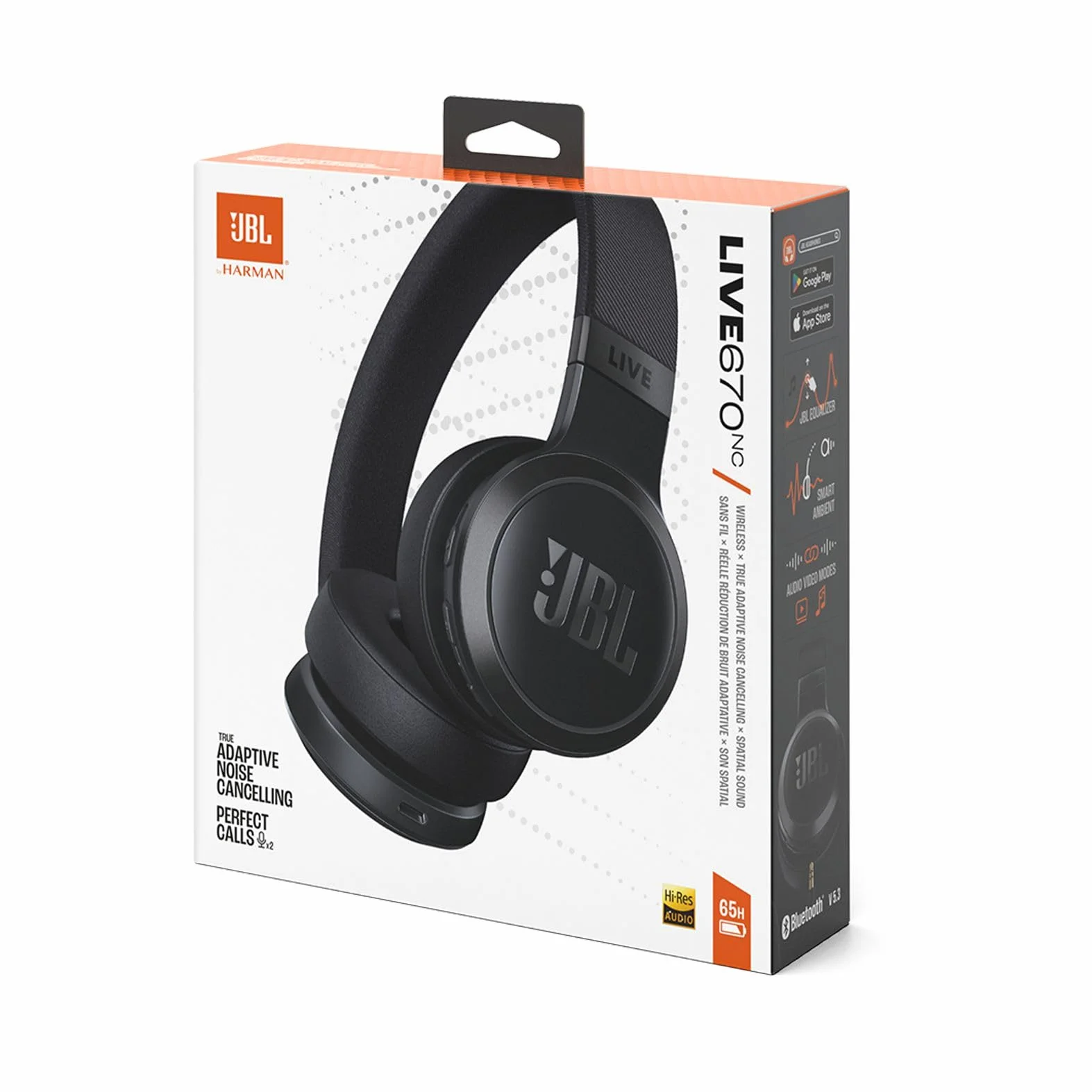 JBL Live 670 NC Cuffie On-Ear Bluetooth Wireless, con Cancellazione Adattiva del Rumore, SmartAmbient, Personi-Fi 2.0, JBL Surround, Connessione Multipoint, fino a 65 Ore di Autonomia, Nero