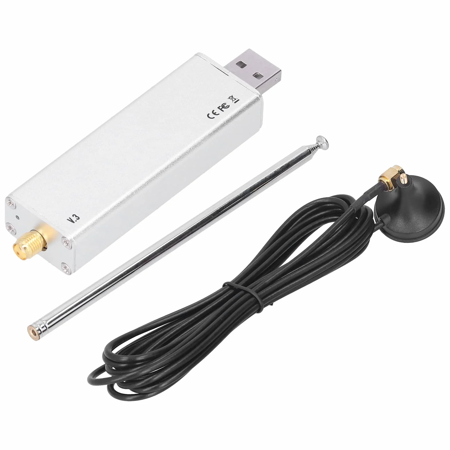 Sintonizzatore RTL‑SDR R820T2 V3 RTL2832U + Antenna Telescopica + Kit Base Antenna