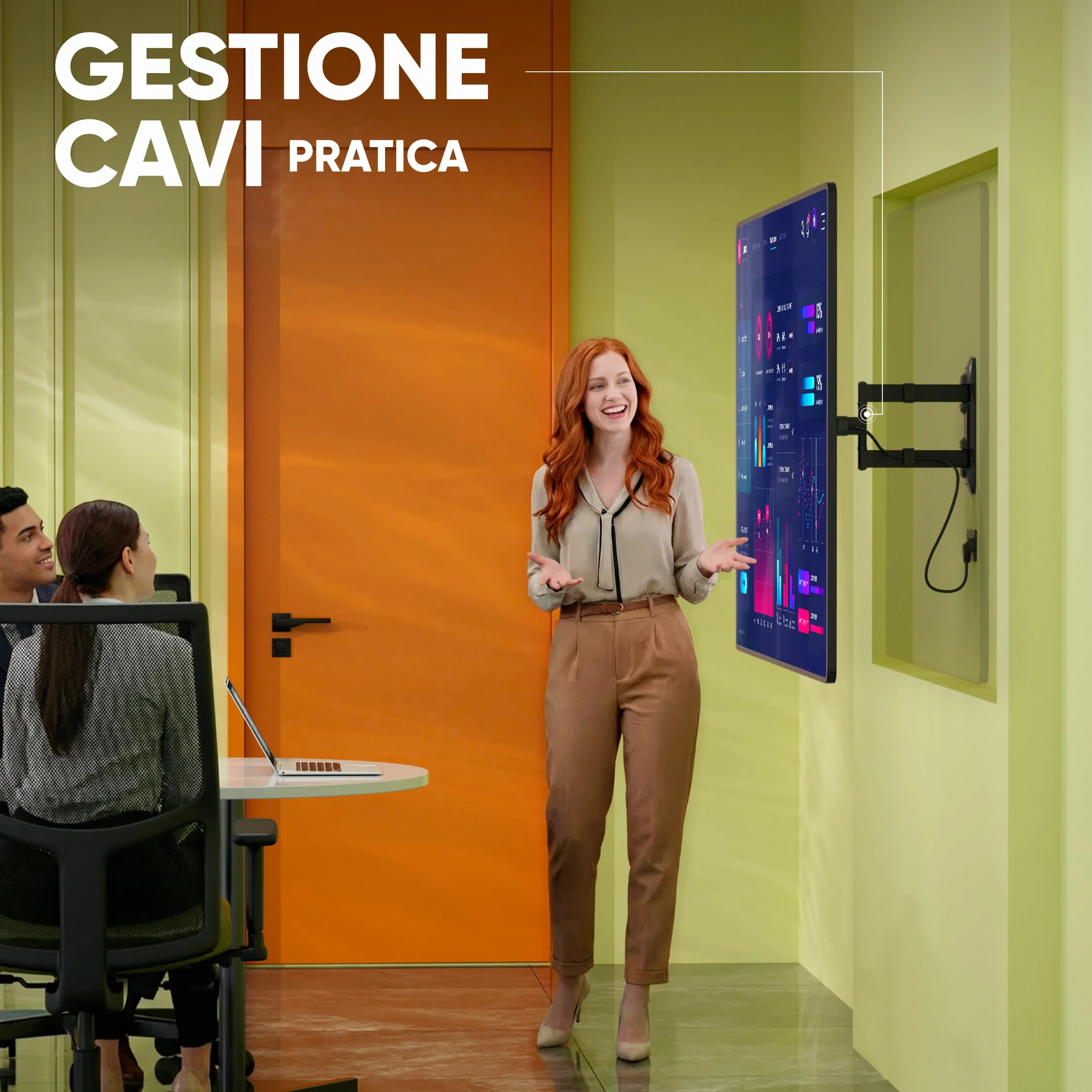 ONKRON Supporto TV Parete 32-65 pollici, 35 kg, VESA 100x100-400x400 mm, Braccio TV Girevole e Inclinabile, Porta Televisore a Muro Estensibile, Staffa Televisore Universale, Regolabile, Nero M4-B