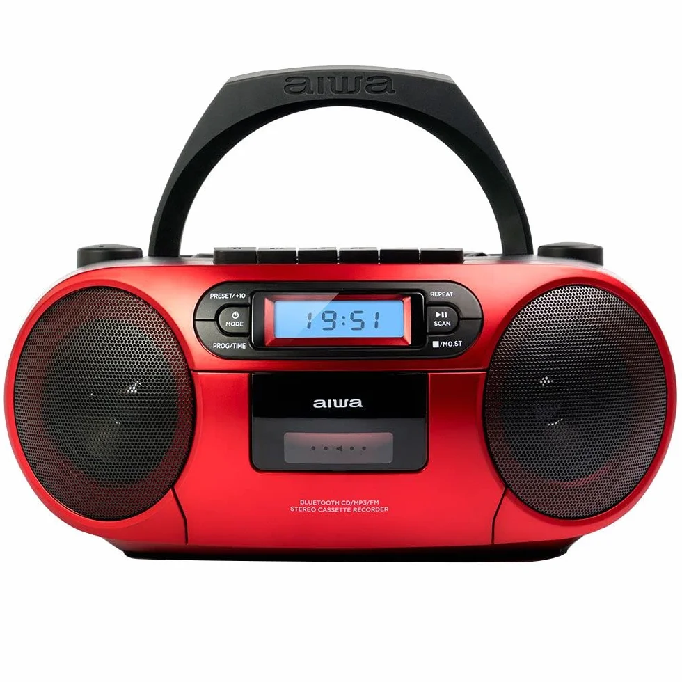 RADIO CD-CASETE AIWA BOOMBOX BBTC-550MG ROJO CASETE/CD/USB/BT/MP3/FM PLL/AUX IN 3.5MM/2X3W BBTC-550RD