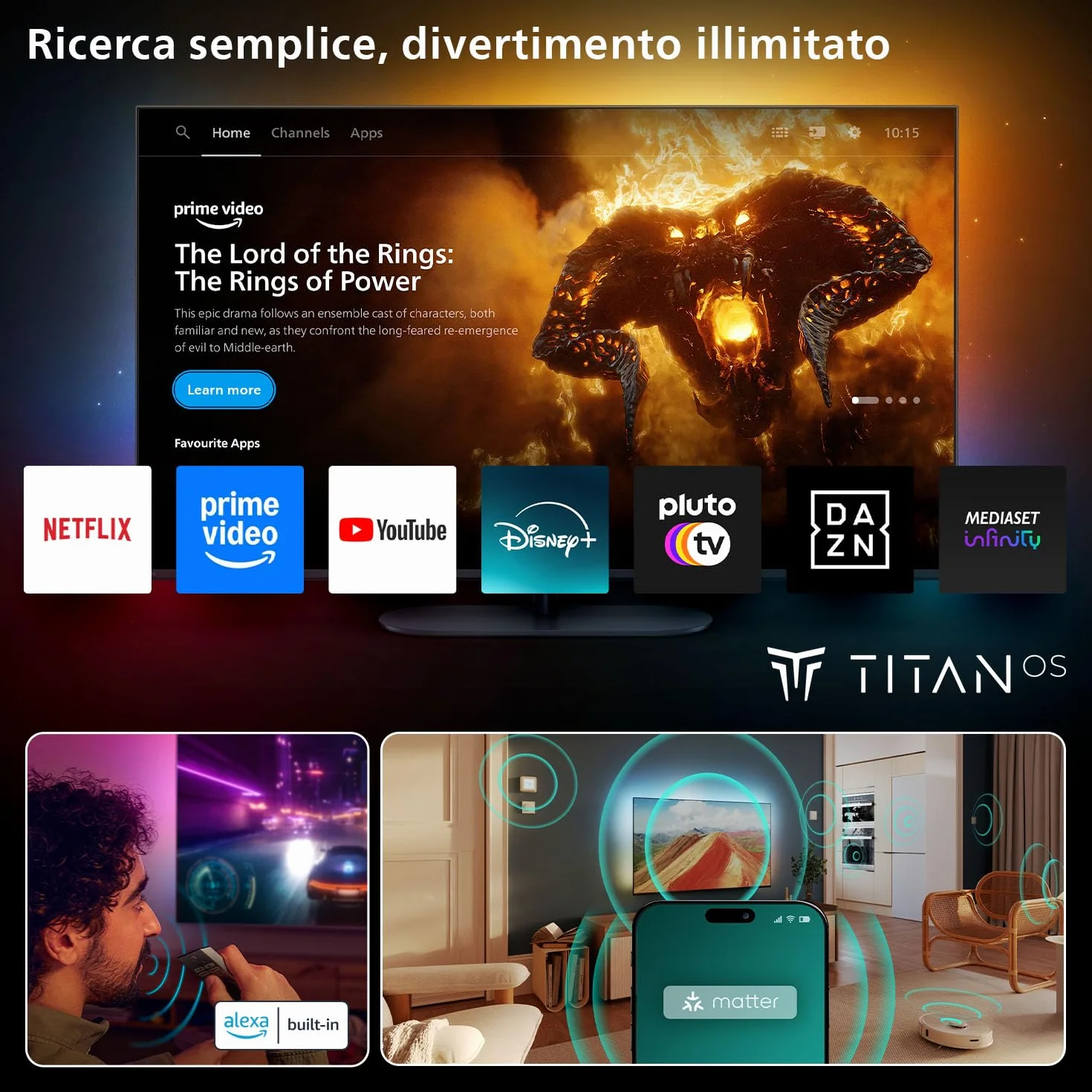 Philips 75MLED820 Mini LED 4K Smart TV 75'' P5 Perfect Picture Ultra HD Titan OS Dolby Vision Atmos