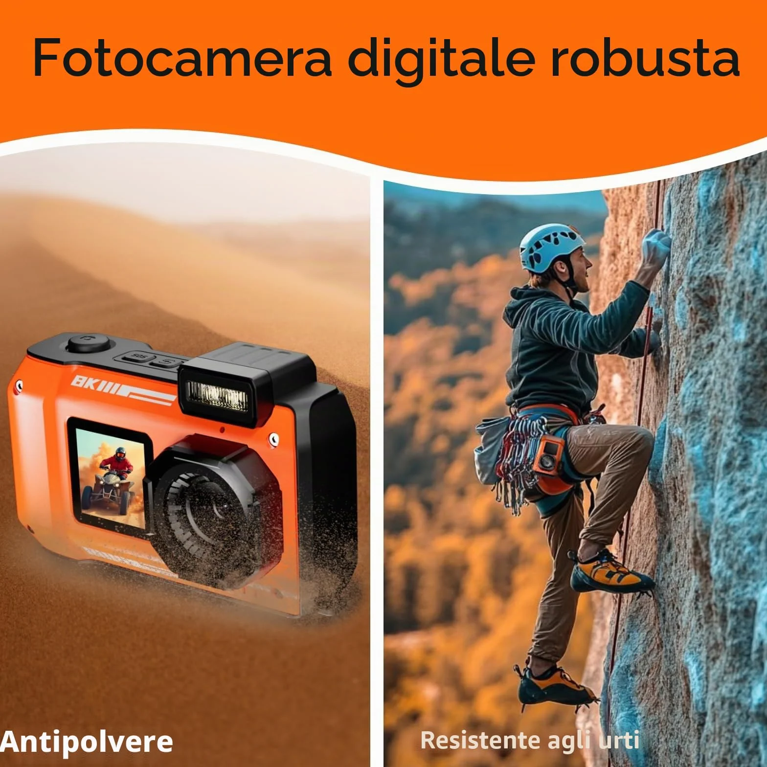 8K 70MP Macchina Fotografica Digitale - MaxMango 33 FT Macchina Fotografica Subacquea, 18X Doppio Schermo Selfie Robusta Antipolvere Antiurto Autofocus, 64GB Fotocamera Digitale
