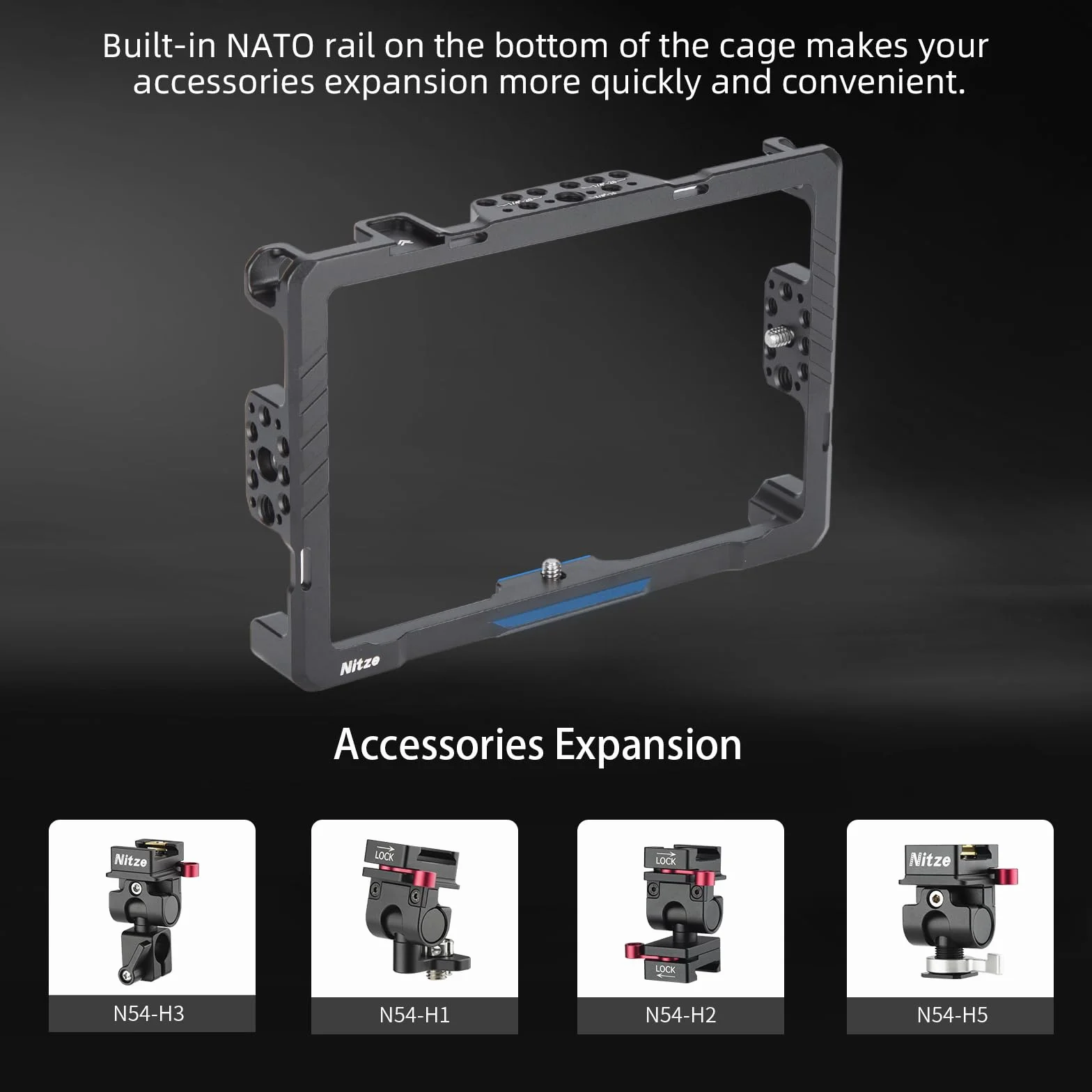 Nitze Gabbia per Monitor SmallHD Indie 7/702 Touch da 7" con parasole - JT-S02B