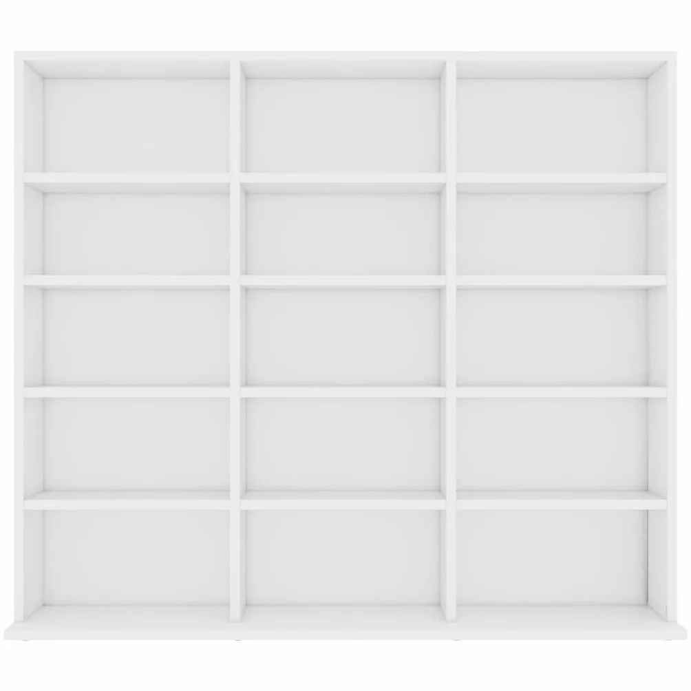 ACAGALA CD DVD Blueray - Mensola per CD con 15 scomparti, colore: bianco, 100 x 23 x 89,5 cm, libreria da parete per collezioni e vetrina