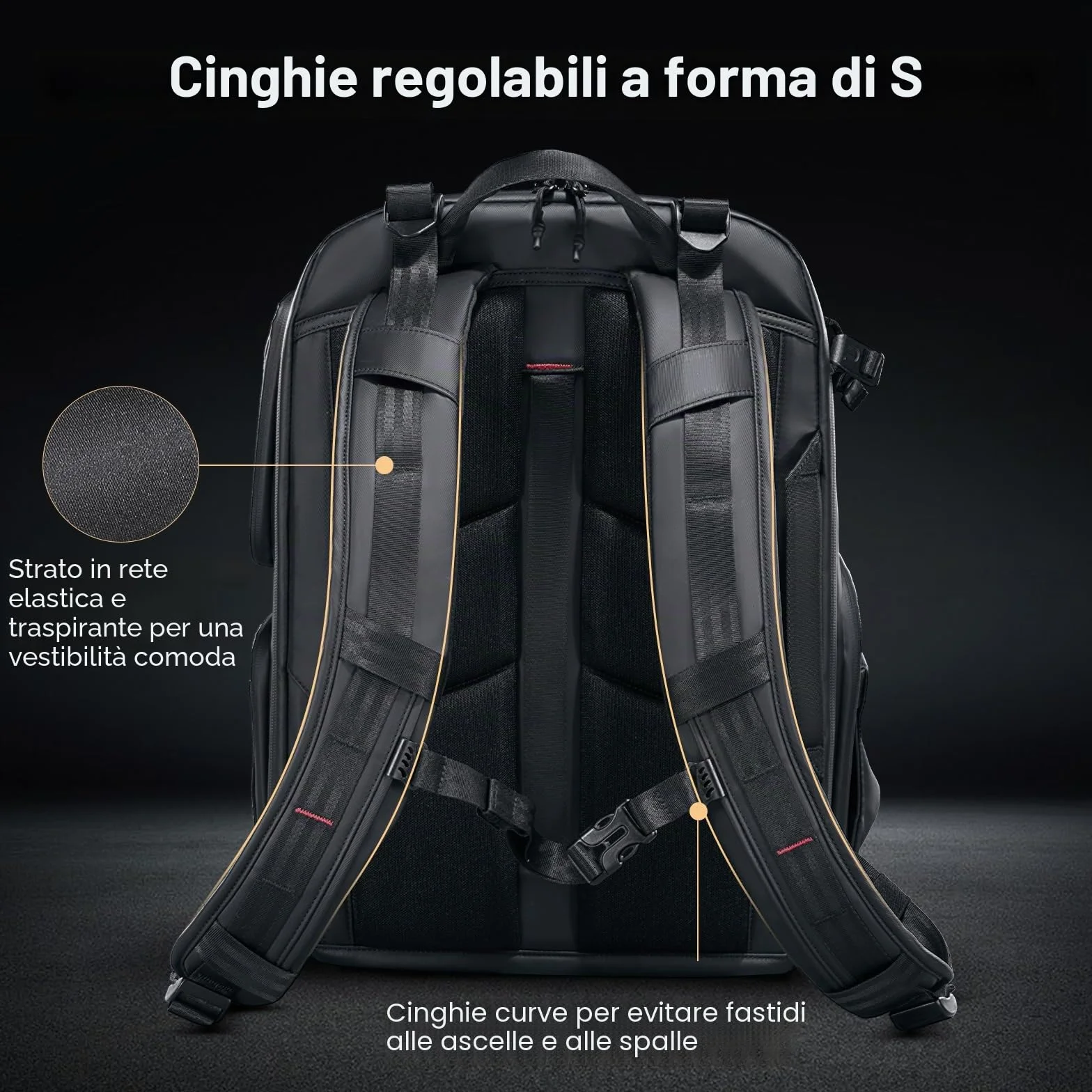 ULANZI BP10 Zaino per Fotocamera a Guscio Rigido, Borsa Professionale Impermeabile per Fotocamera per Drone Unisex Dslr Mirrorless Fotocamera Obiettivo Treppiede 17''-Laptop, Nero 35L
