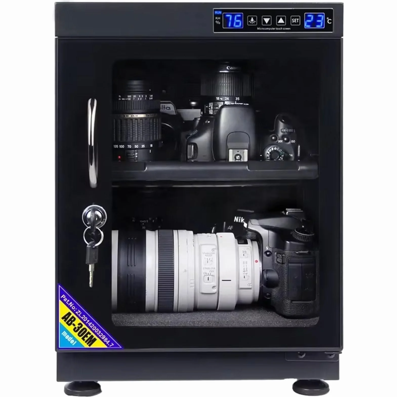 Deumidificazione Dry Cabinet per obiettivo fotocamera e attrezzature fotografiche, scatola elettronica a prova di umidità con display digitale LED
