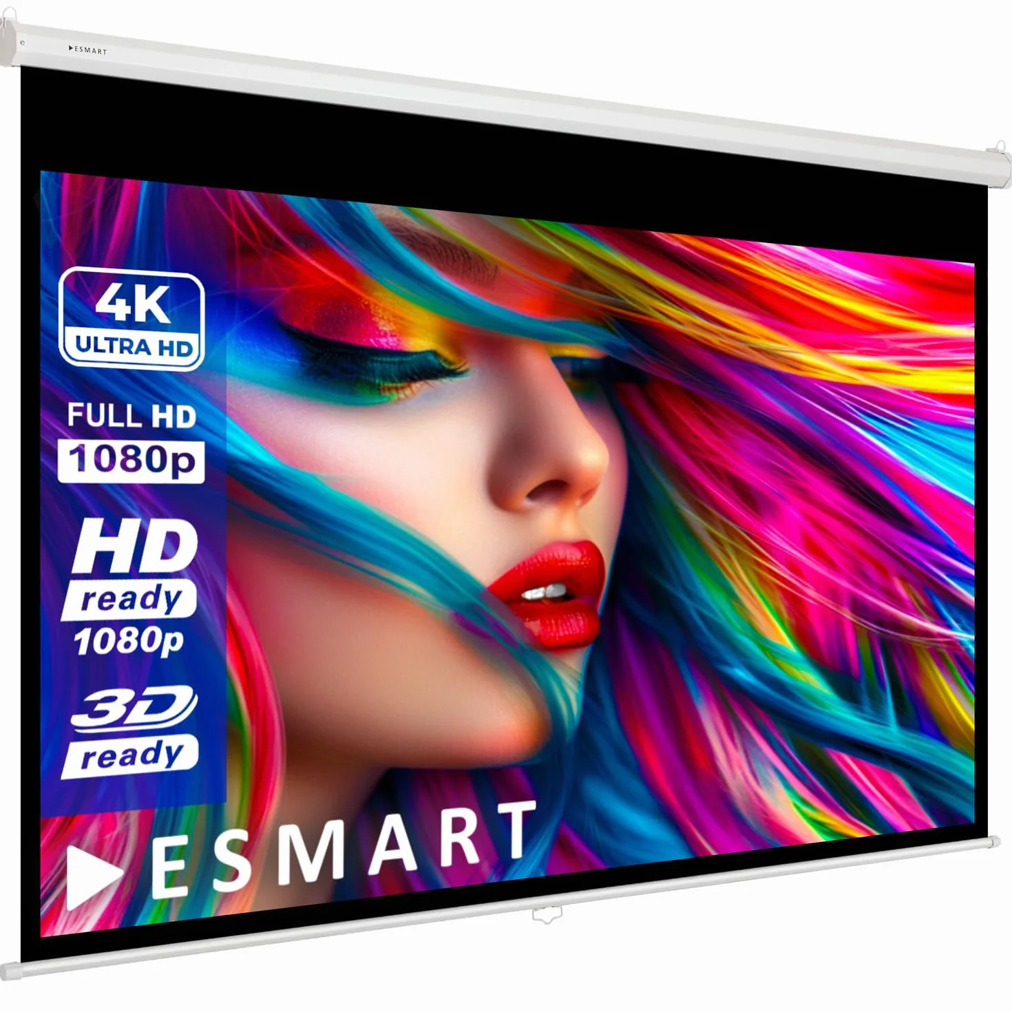 ESMART Economia EXR Schermo di rollo manuale 240 x 135 cm (108 ") | Formato 16: 9 | Schermo per proiezione proiettore home cinema Schermo per tende a rullo LCD LED