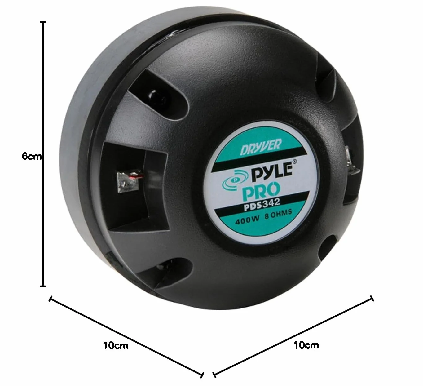 PYLE PDS342 PDS 342 driver a compressione tweeter 200 watt rms 400 watt max con attacco da 1" 2,50 cm per trombe da 1" dj casa feste cassa impedenza 8 ohm peso 1,400 kg 104 db