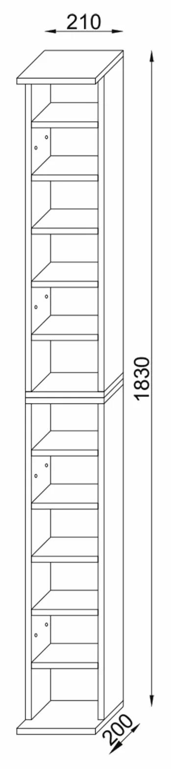VCM Legno CD Dvd Stand Scaffale Armadio di stoccaggio Scaffale Stand Almera Legno CD Dvd Stand Scaffale Armadio di stoccaggio Scaffale Stand Almera Rovere Bianco/Miele