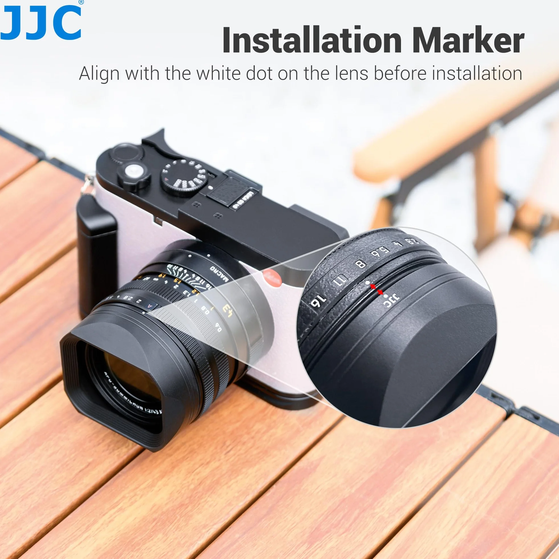 JJC Paraluce Quadrato in Metallo per Leica Q3 43, Q3, Q2 Design Ottimizzato Senza Vignettatura, Compatibile con Filtri Spessi 8mm e Modalità Macro, Adattabile al Tappo Obiettivo Originale