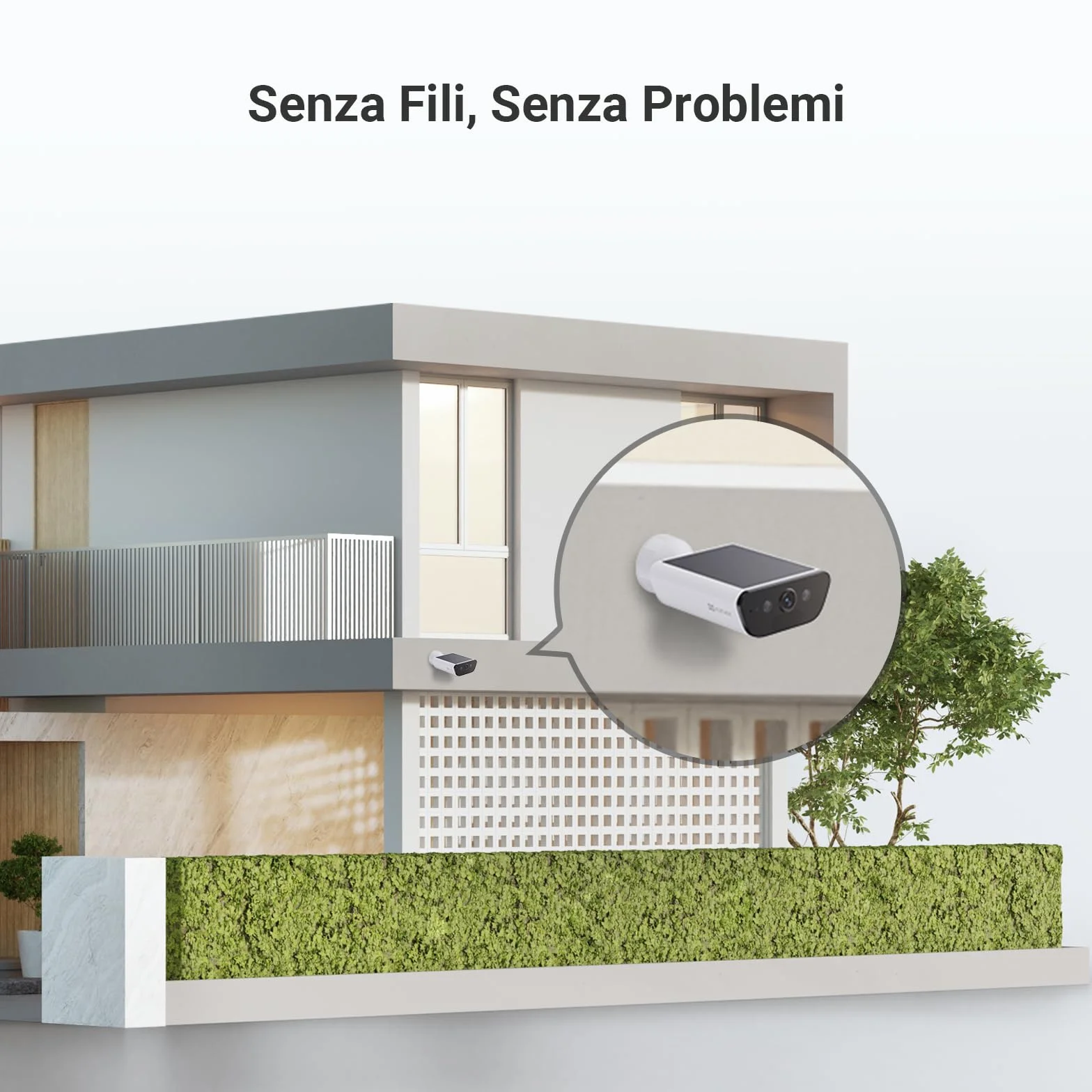 EZVIZ CB5 4K Telecamera Wi-Fi Esterno a Batteria Solare, 100% Senza Fili, Pannello Solare Integrato, Rilevamento di Persone/Veicoli, Visione Notturna a Colori, Audio Bidirezionale, Impermeabile IP65