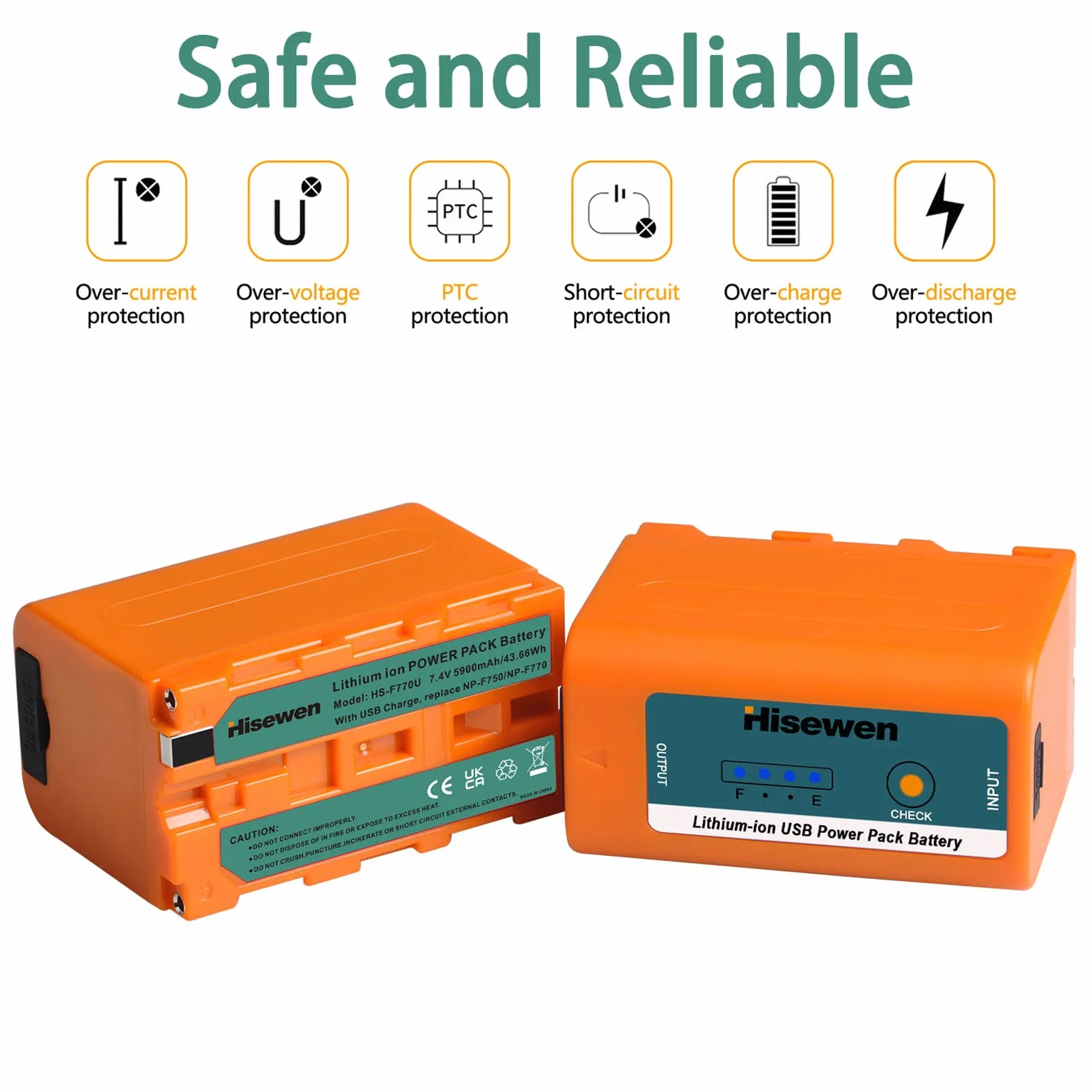 Confezione da 2 batterie NP-F750 con porta di ricarica USB per Sony NPF F960 F970 F750 F550 F980 F930 F770, NP-F batterie per YONGNUO Godox YN660 LED308