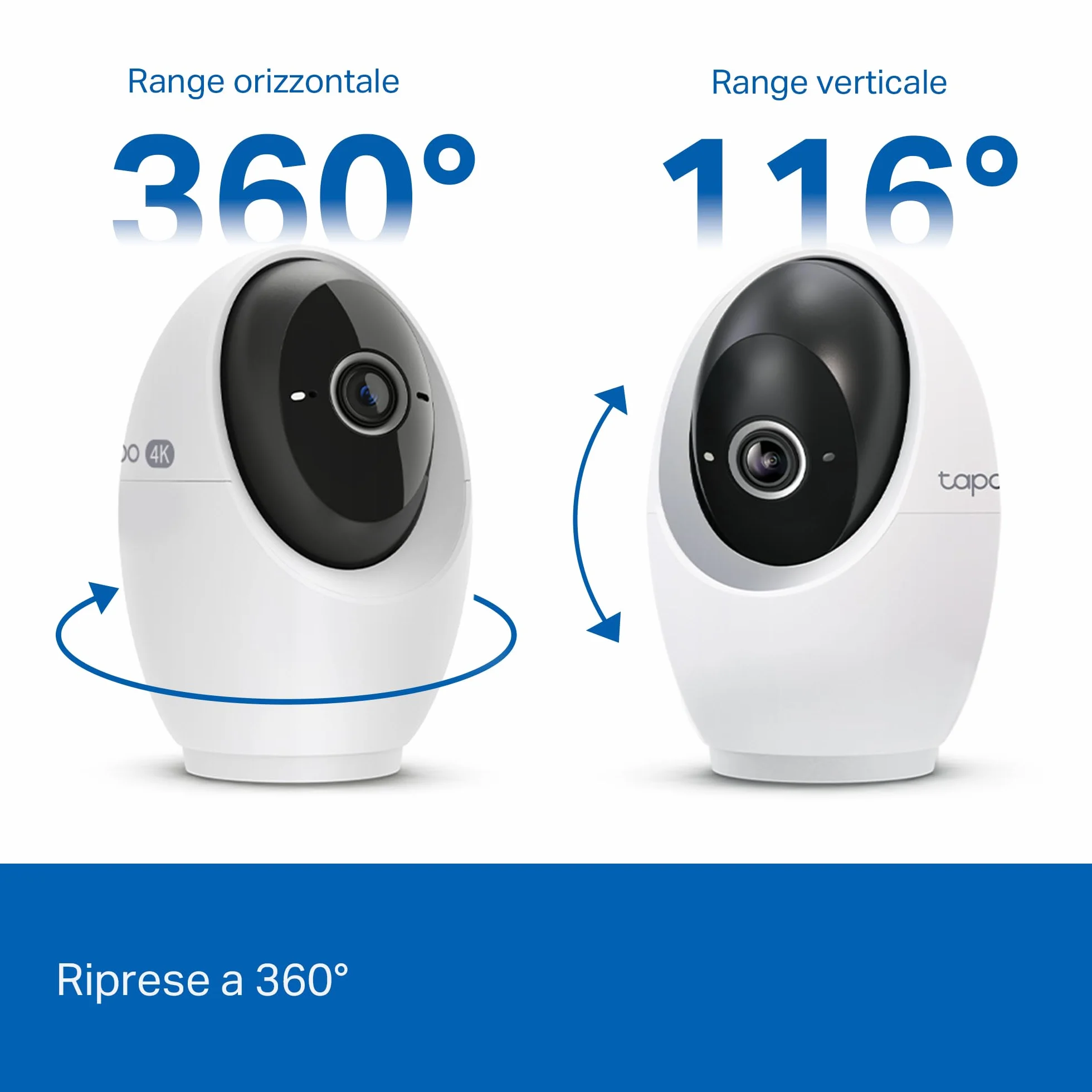 Tapo C260 4K 8MP Telecamera WiFi Interno, Rilevazione e Notifiche Smart AI, Riconoscimento Facciale, Visione Notturna Migliorata, Compatibile con Alexa, Modalità Avanzata di Privacy, Block Zones