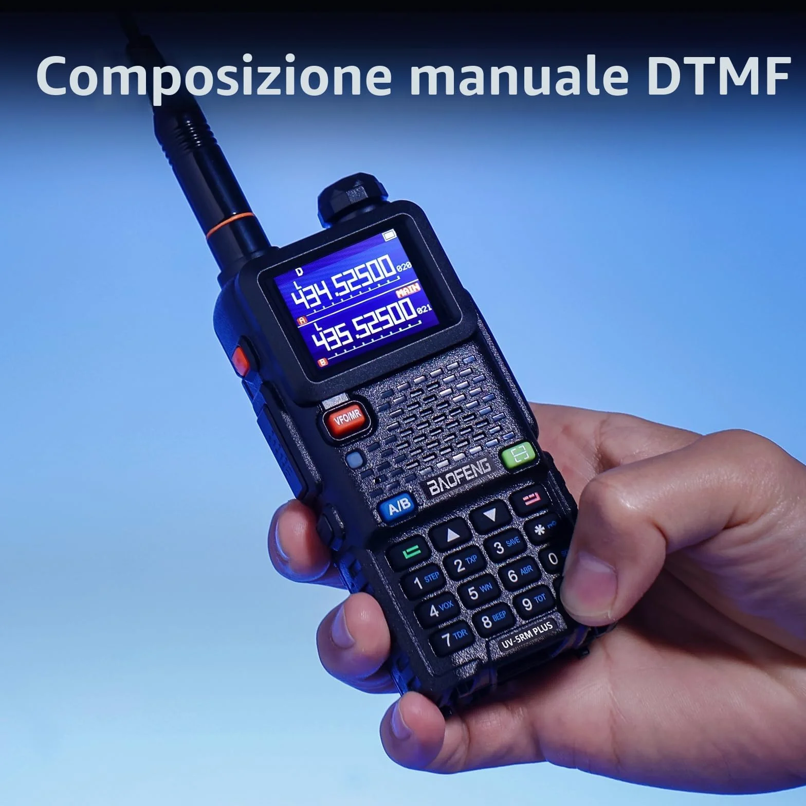 BAOFENG UV-5RM Plus - Radio amatoriale multi-banda, walkie talkie, ricaricabile, con ampia portata, copia di frequenza, airband, batteria da 2500 mAh