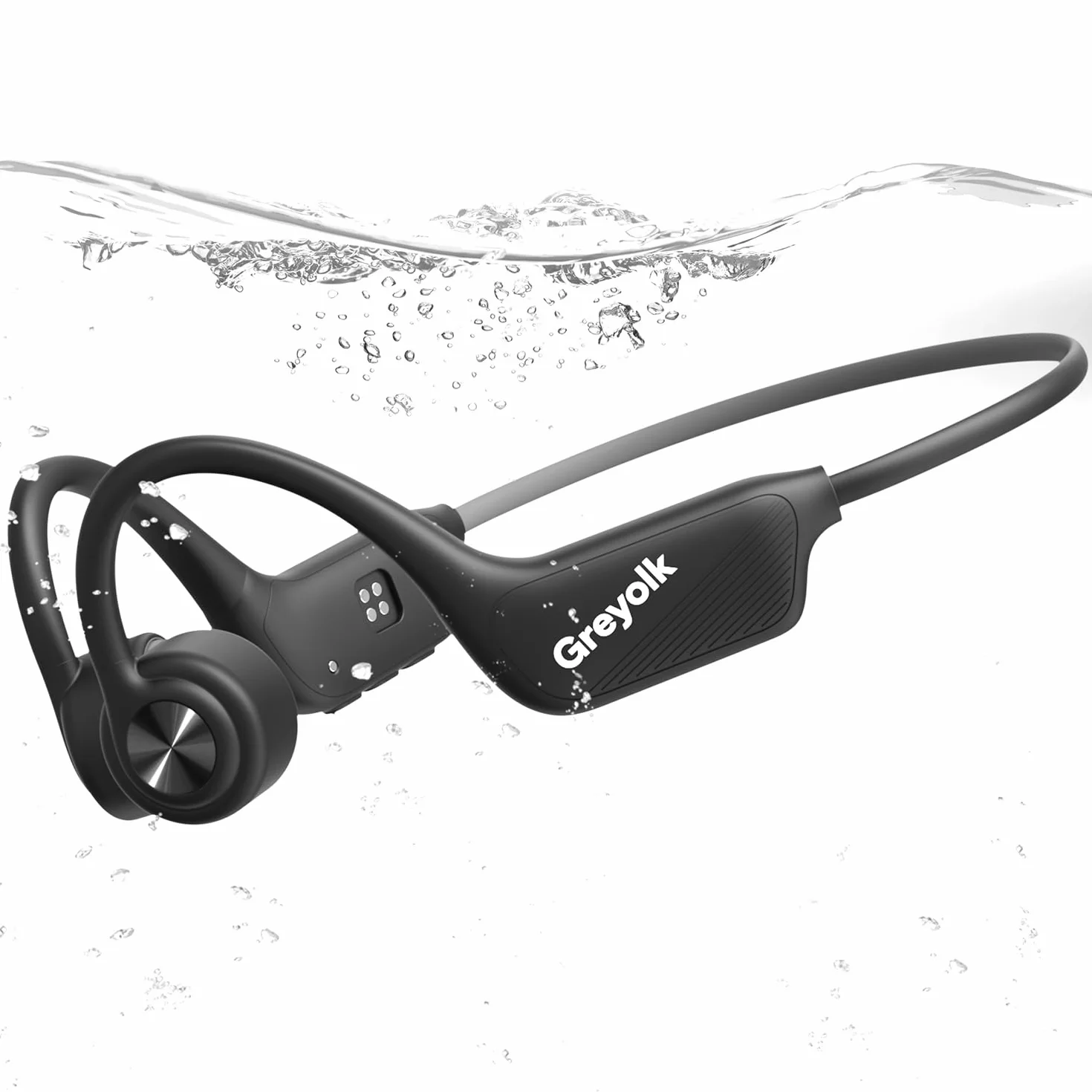 Cuffie Conduzione Ossea, IP68 Impermeabili per Nuoto, Bluetooth 5.3 Open-ear Cuffie per Corsa Ciclismo Guida Fitness
