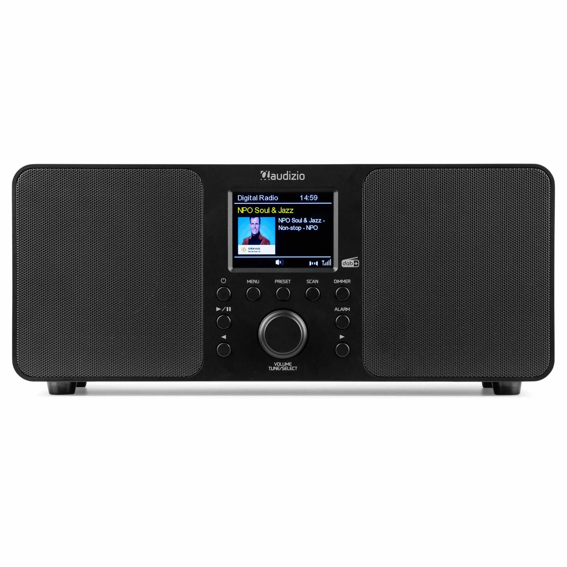 Audizio Genua Radio Digitale DAB+ Bluetooth 50W Altoparlanti Stereo FM USB Doppio Allarme Telecomando Display Colori