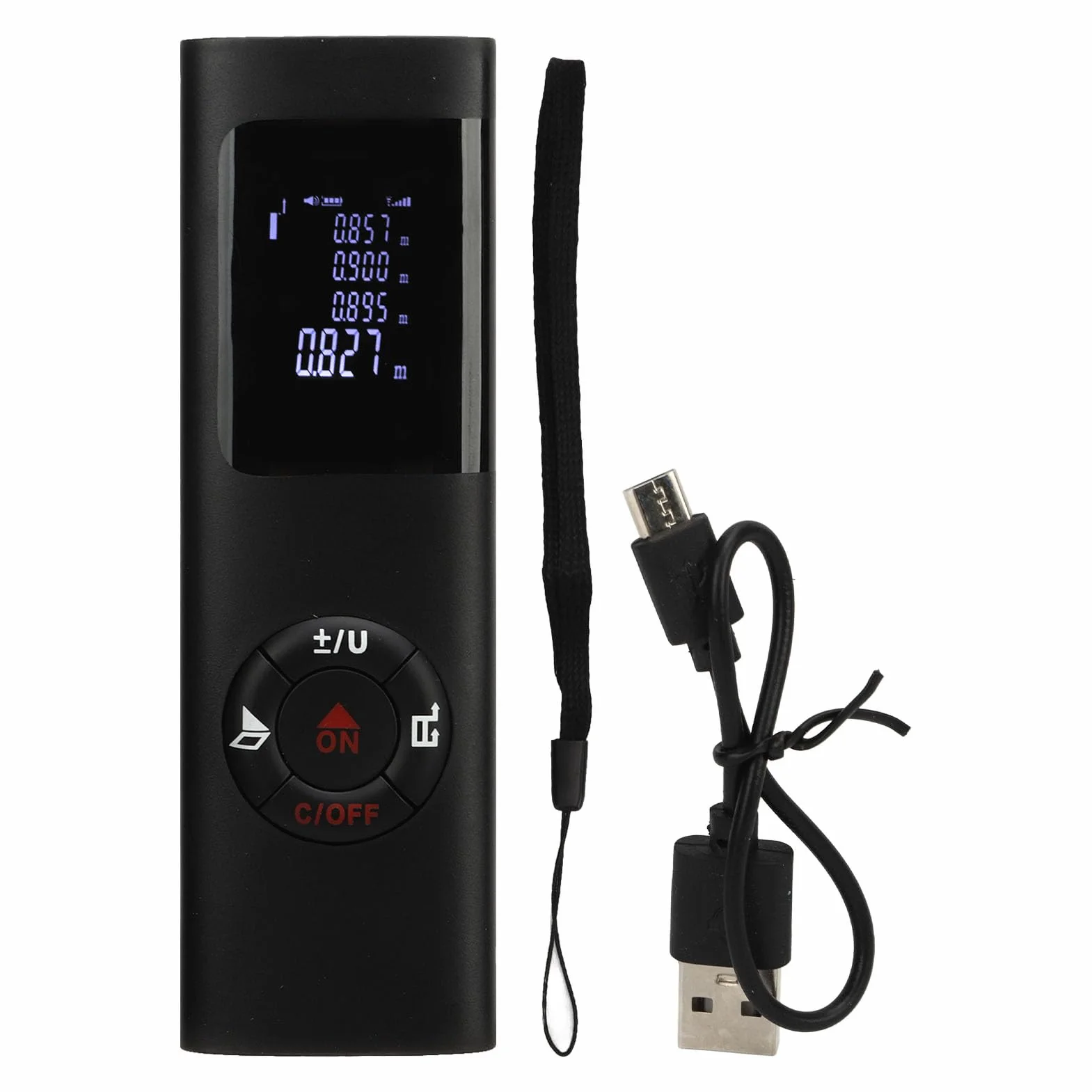 Misuratore, Distanziometro Digitale Ad Alta Precisione 196,9 Piedi Telemetro Elettronico Ricaricabile USB Telemetro Strumento di Misura Digitale Portatile per Casa