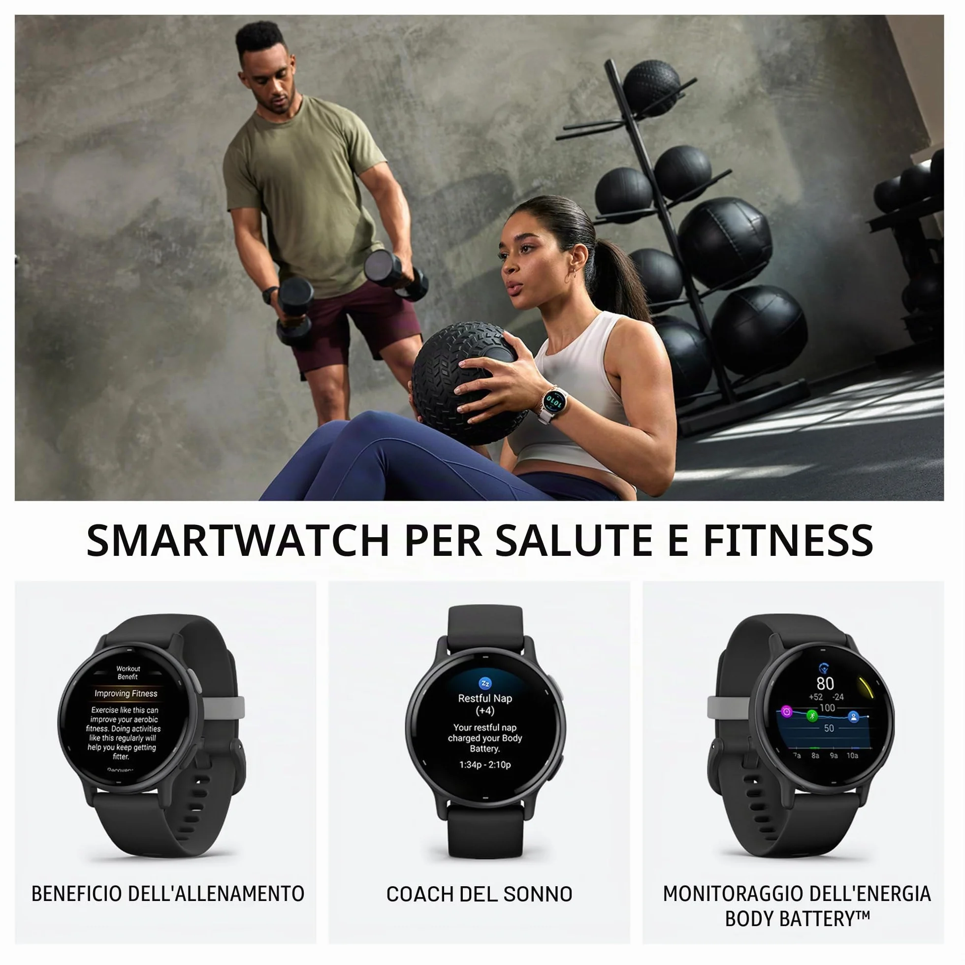 Garmin vívoactive 5, Smartwatch AMOLED 1,2", Cassa 42mm, Musica, Pay, +30 Sport, GPS, Cardio, Coach Sonno, Benefici Workout, Autonomia 11 giorni (Blue & Blue Metallic) (Ricondizionato)