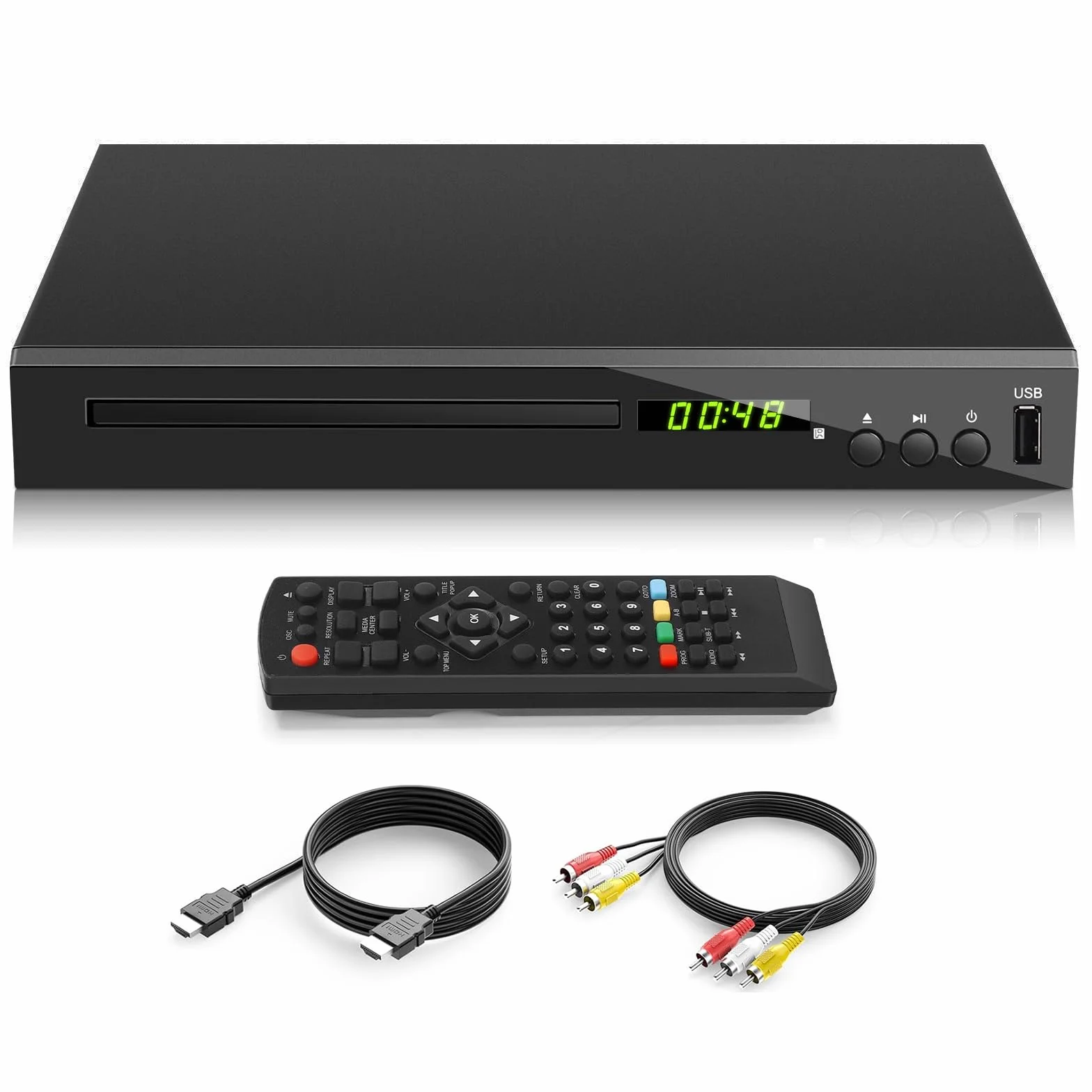 Lettore DVD Blu-ray per TV, Lettore Blu-Ray HD Compatibile con Dischi Blu-Ray Regione 2, Lettore DVD 1080P per Tutte le Regioni per TV Intelligente, con Ingresso USB/Uscita Coassiale AV HDMI