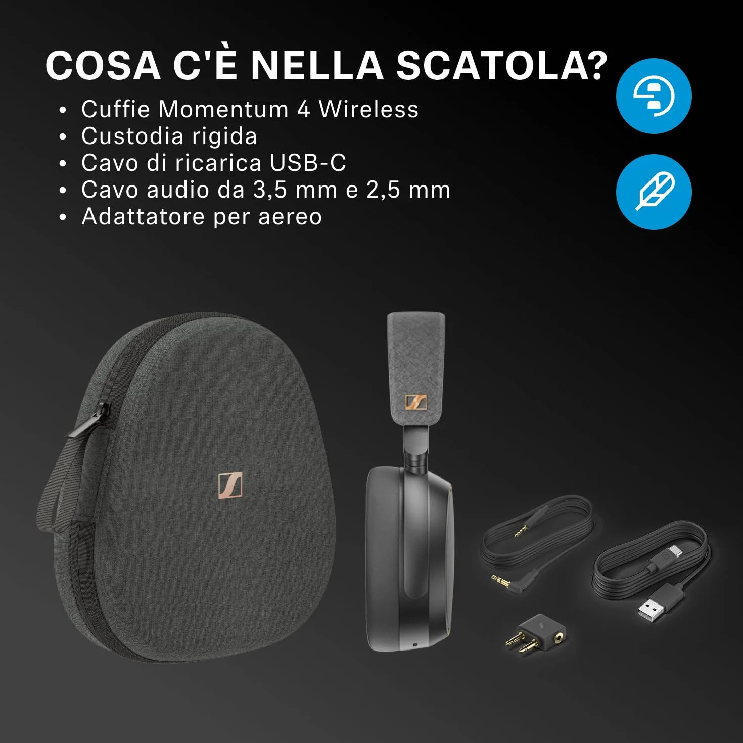 Sennheiser MOMENTUM 4 Wireless Special Edition: Bluetooth per telefonate cristalline con cancellazione adattiva del rumore, 60 h di autonomia e design pieghevole leggero, Nero/Rame