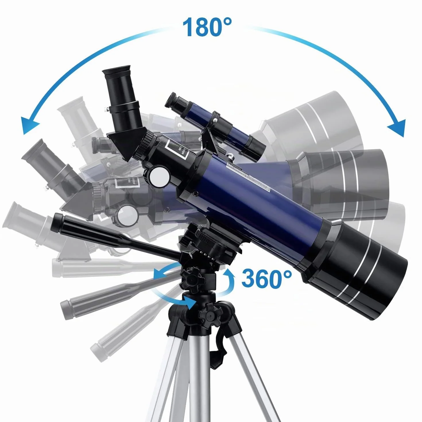 Telescopio Astronomico 70/400 per Bambini e Adulti Principianti, Riflettore con Treppiede Regolabile, Adattatore Smartphone, Oculari K6mm K25mm, Filtri Lunari, Zaino Portatile