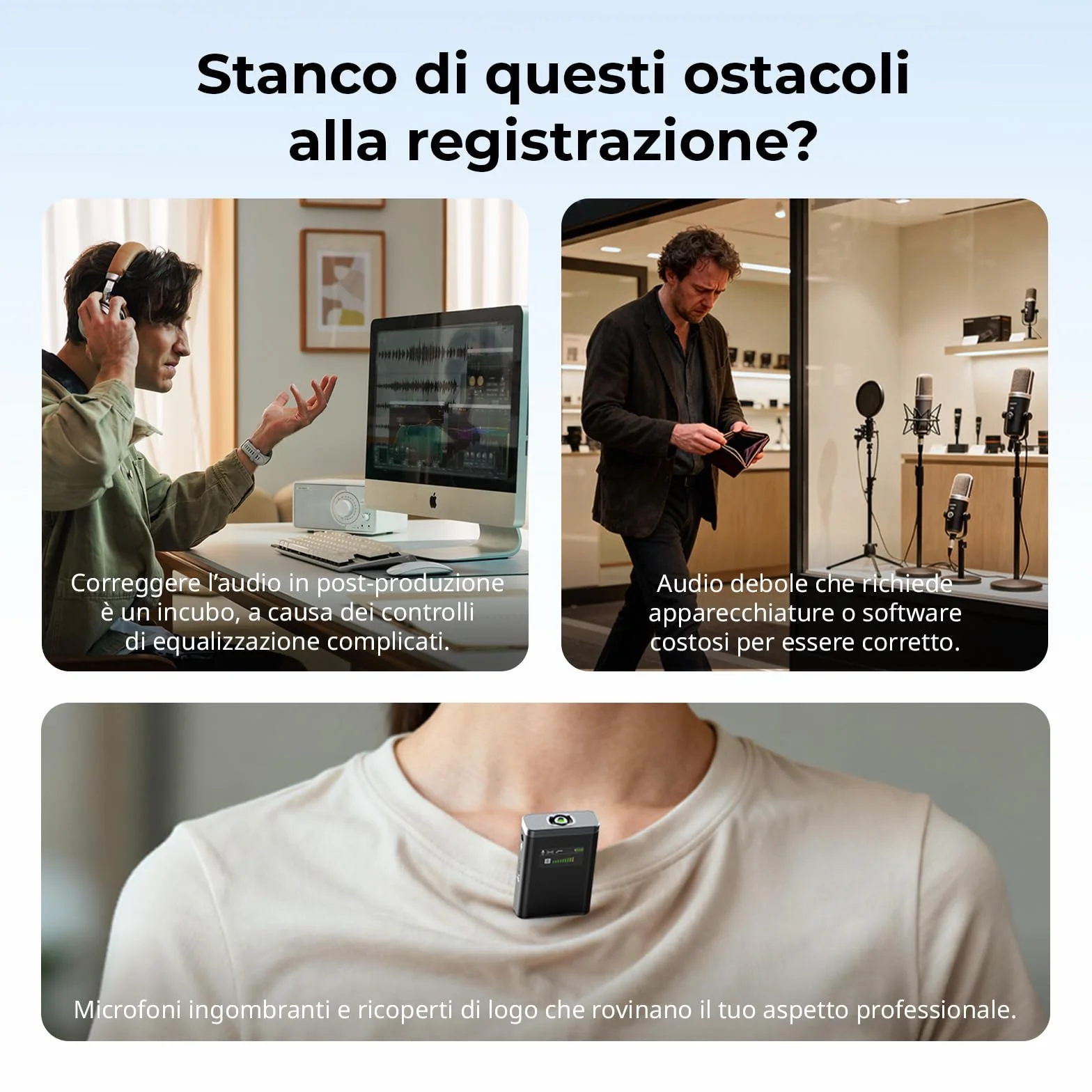 SMALLRIG Microfono Wireless S70-C2 con Adattatore USB-C per Telefoni/ Tablet, Microfono Invisibile e Leggero per il Vogging, Registrazione di Alta Qualità a 48 kHz/24 bit, Riduzione del Rumore - 5717
