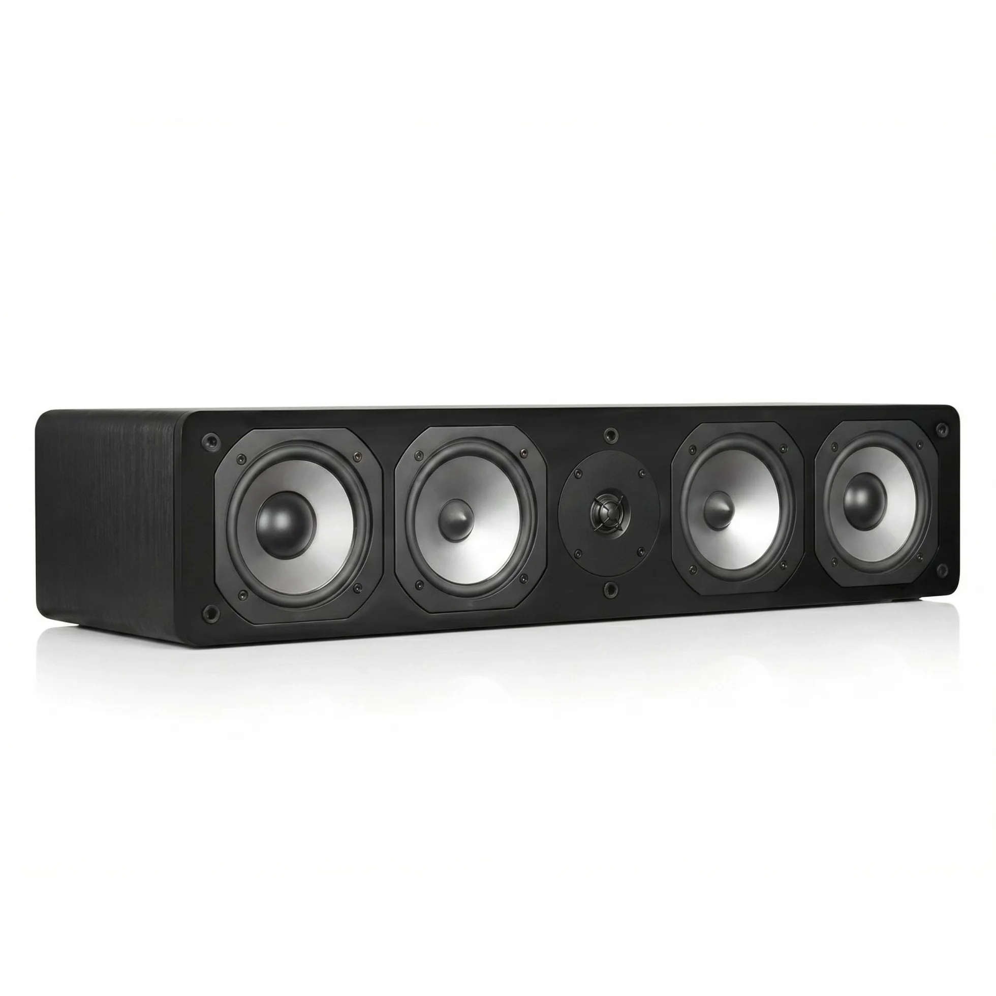 Dynavoice Challenger C-5 XL Nero. Diffusore Centrale Passivo 210W 6-8 Ohm. 4x Woofer 5,25″ e Tweeter Super Audio 1″. Home Cinema HiFi. Bass Reflex Posteriore. VESA 10x10.