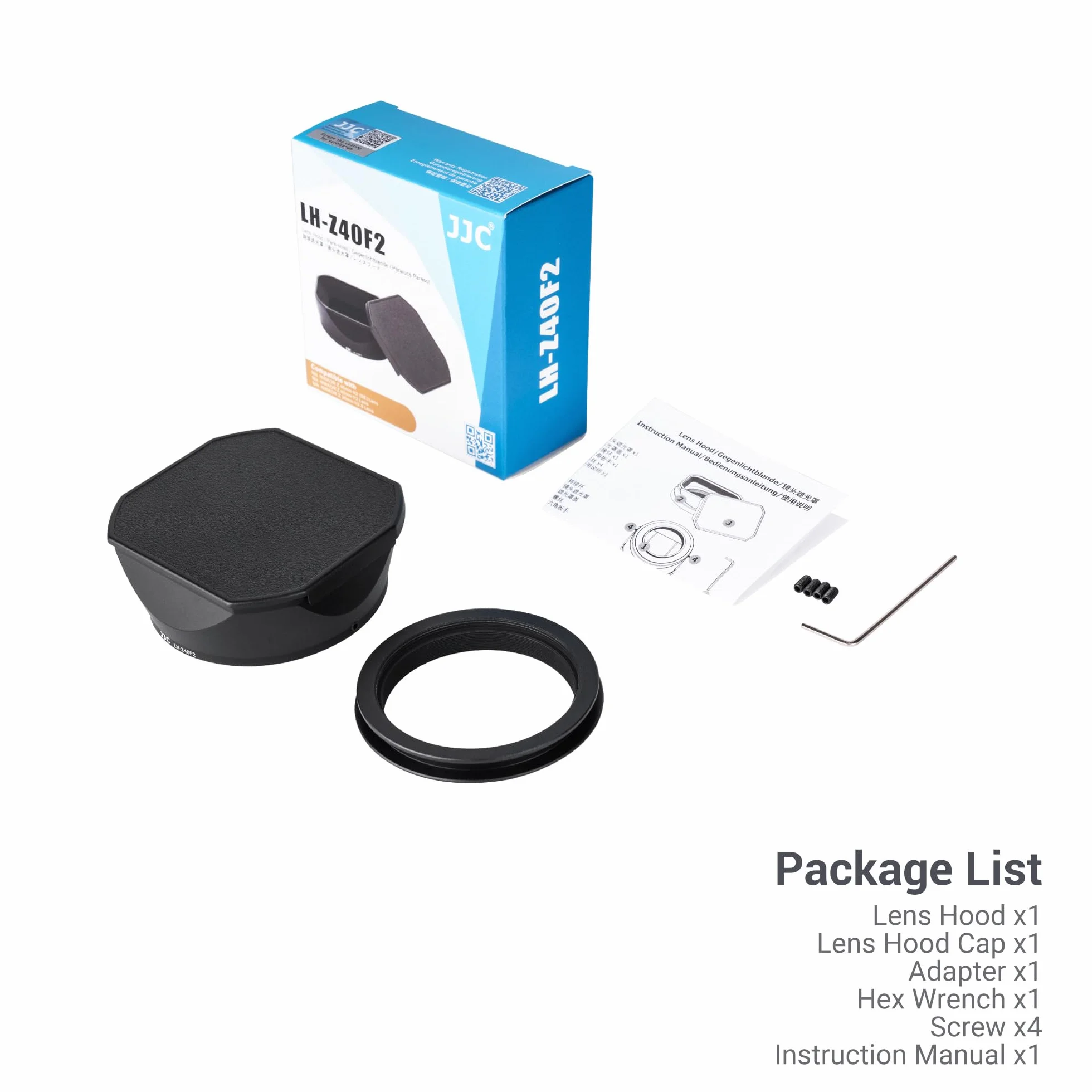JJC Paraluce quadrato con cappuccio per Nikon NIKKOR Z 40mm f/2 (SE) Lens & NIKKOR Z 40mm f/2 Lens & NIKKOR Z 26mm f/2.8 Obiettivo DSLR Fotografia