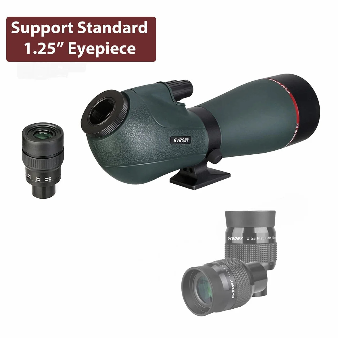 Svbony SV406P ED Cannocchiale, 20-60X80mm 1.25” Zoom Cannocchiali con Doppia Messa a Fuoco FMC BAK4, Cannocchiale per Birdwatching Fotografia Astronomica Casuale