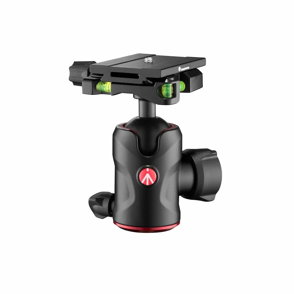Manfrotto Compact Testa a Sfera 496 con Piastra a Sgancio Rapido MSQ6PL, Testa a Sfera Fluida per Treppiede, Stabilizzatore Camera, Telecomando, Attrezzatura Fotografica