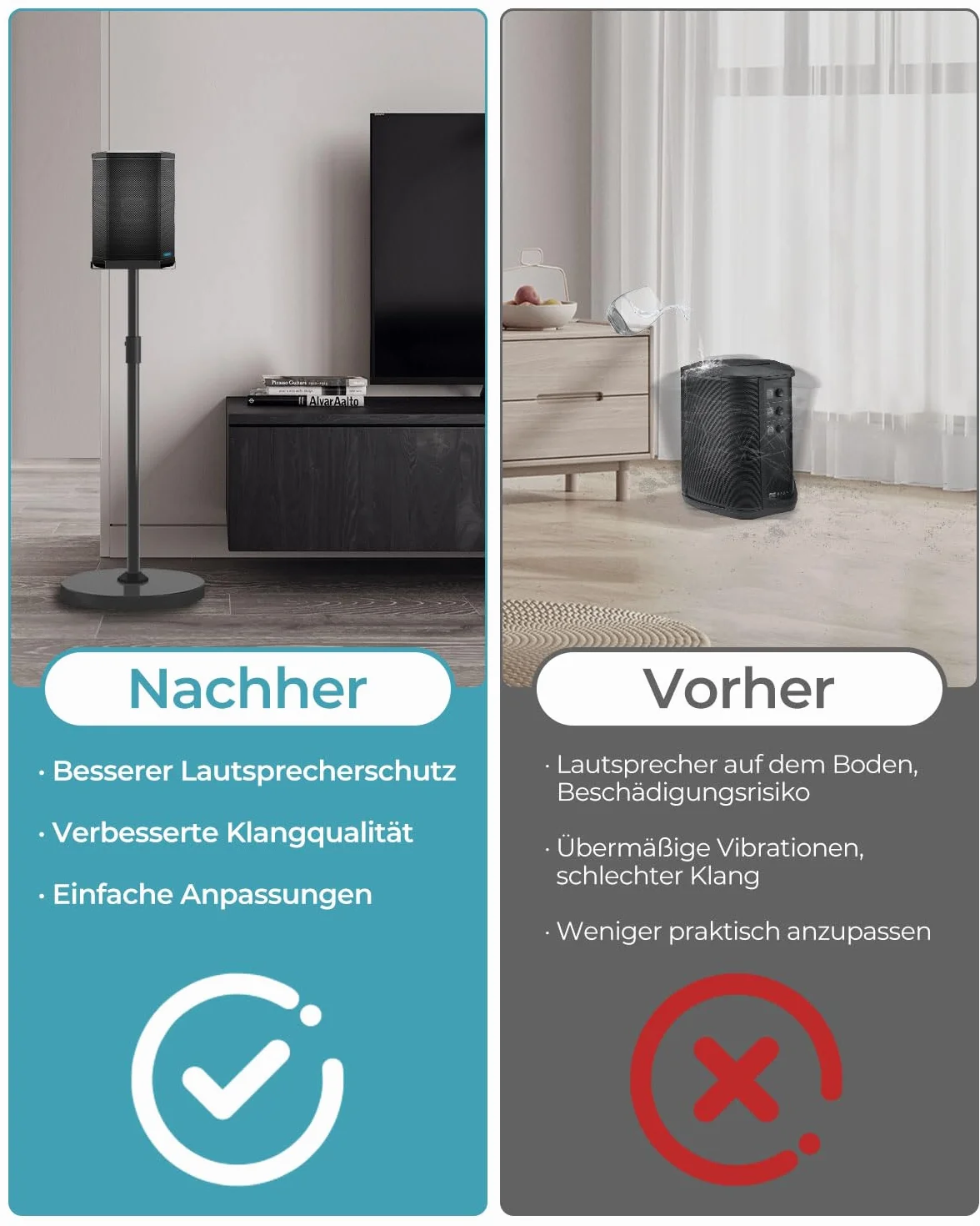 Supporto regolabile compatibile con Bose S1 Pro / S1 Pro Plus, altezza regolabile da 114 a 137 cm, altoparlante fino a 9 kg, supporto da pavimento per Bose S1 Pro con gestione dei cavi